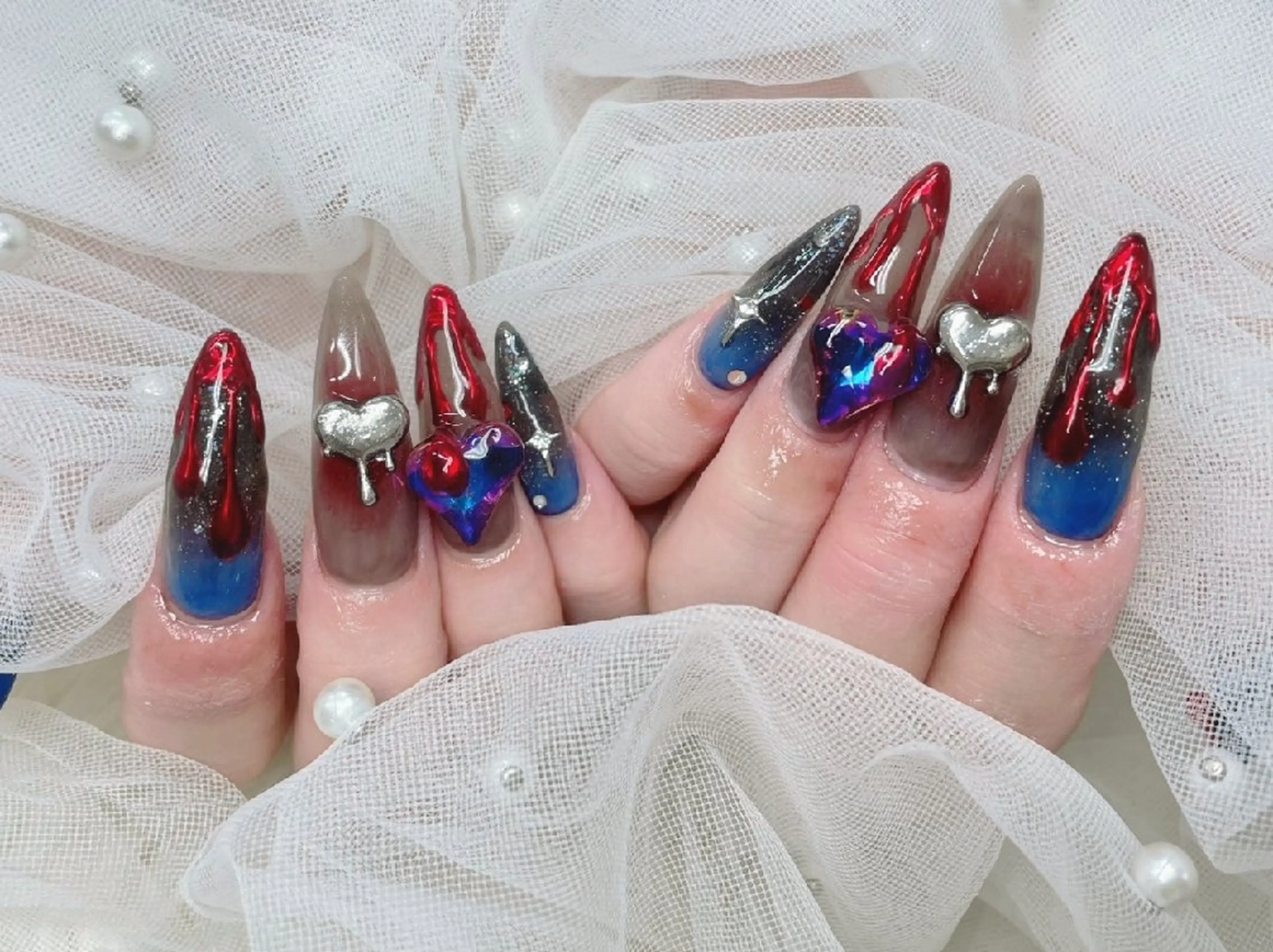 ネイル チークネイル 長さ出し フラッシュネイル フレンチネイル ジェルネイル Chouette Nailのネイルデザイン