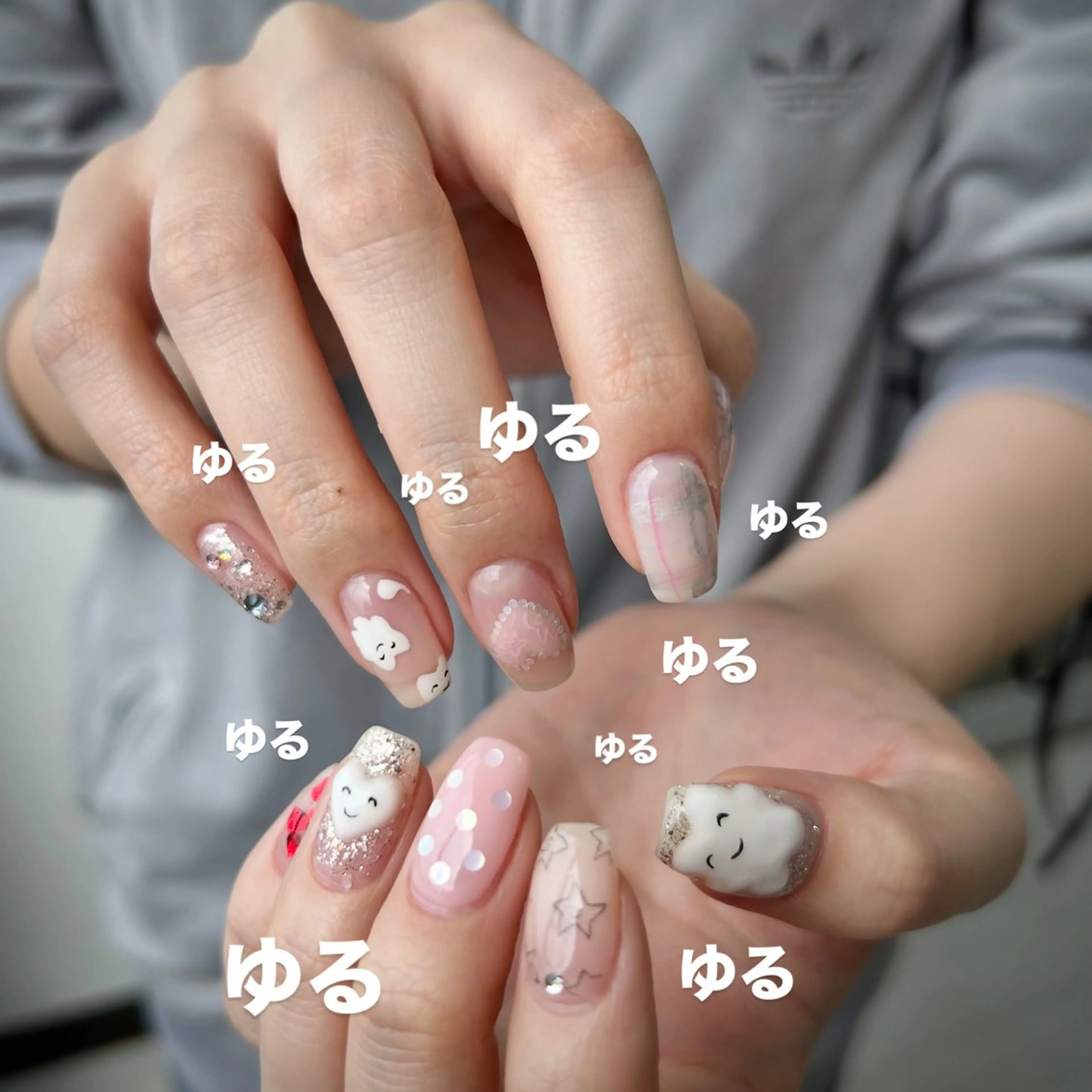 セミロング ハンドネイル ｵｵﾀｹ ﾚｲﾅのネイルデザイン