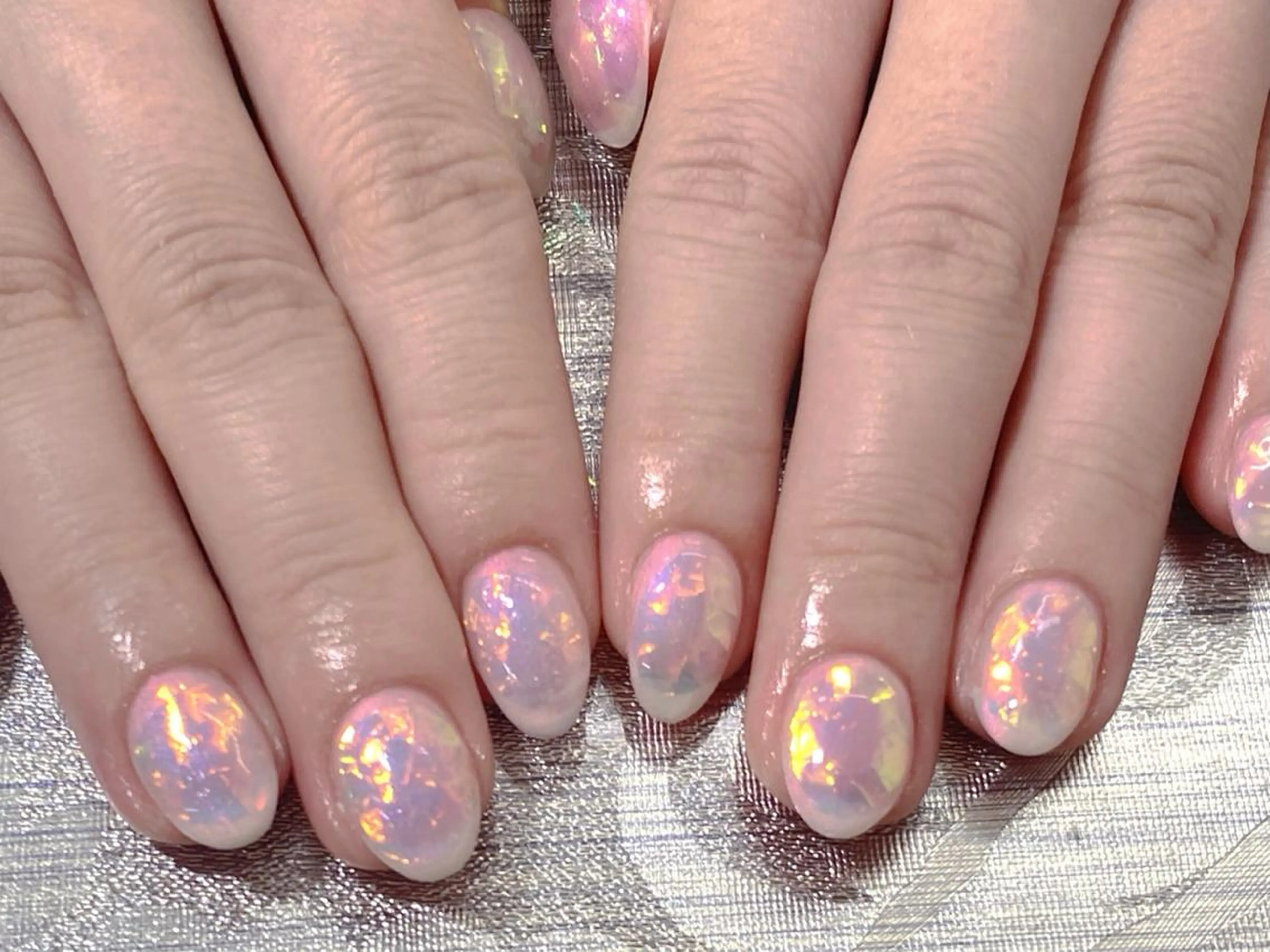 ネイル ハンドネイル I-nailロング /ワンホン/キラキラのネイルデザイン