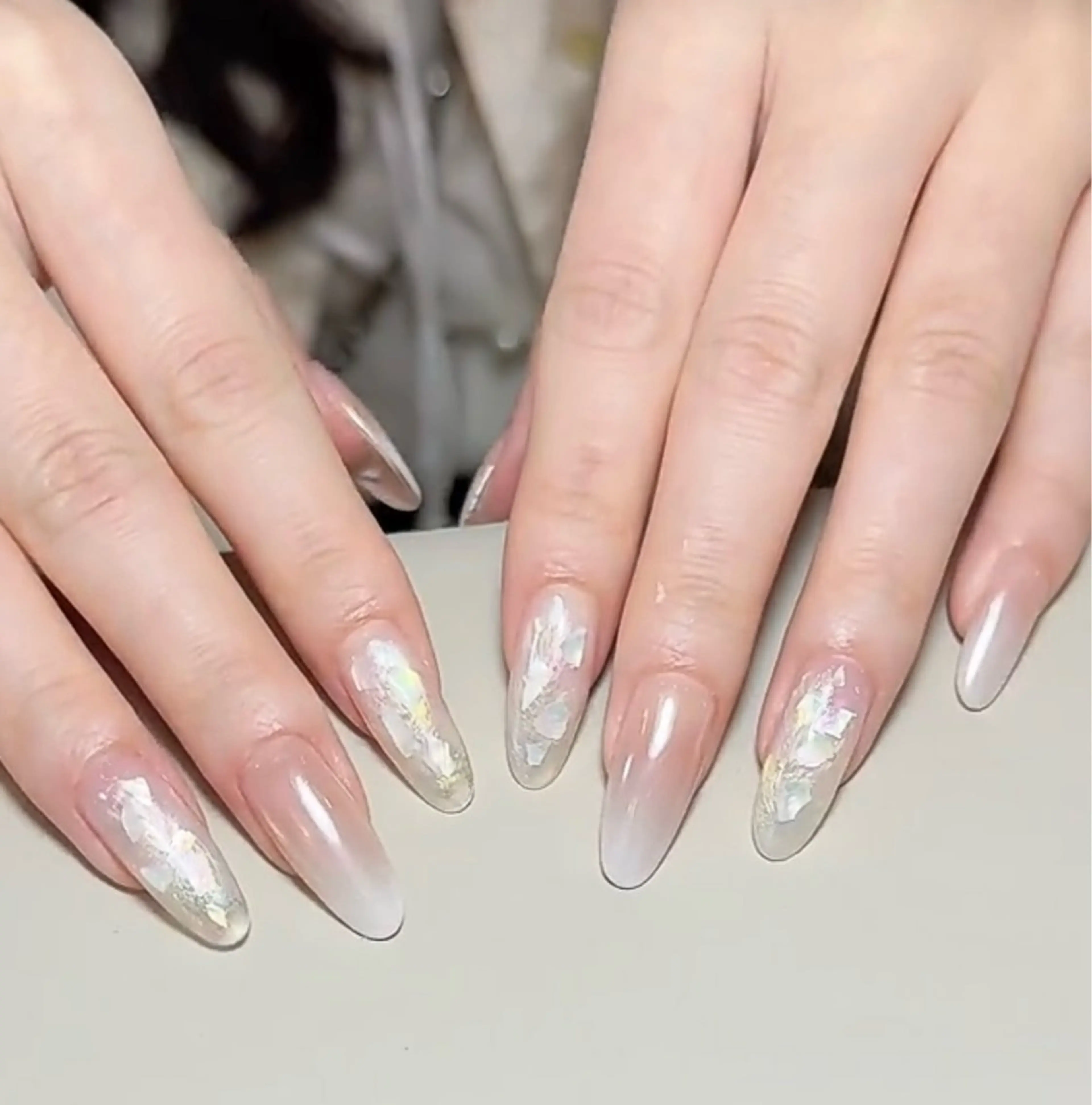 ネイル アートネイル オーロラネイル ジェルネイル ガーリー キラキラネイル Rika  nail cocoのネイルデザイン
