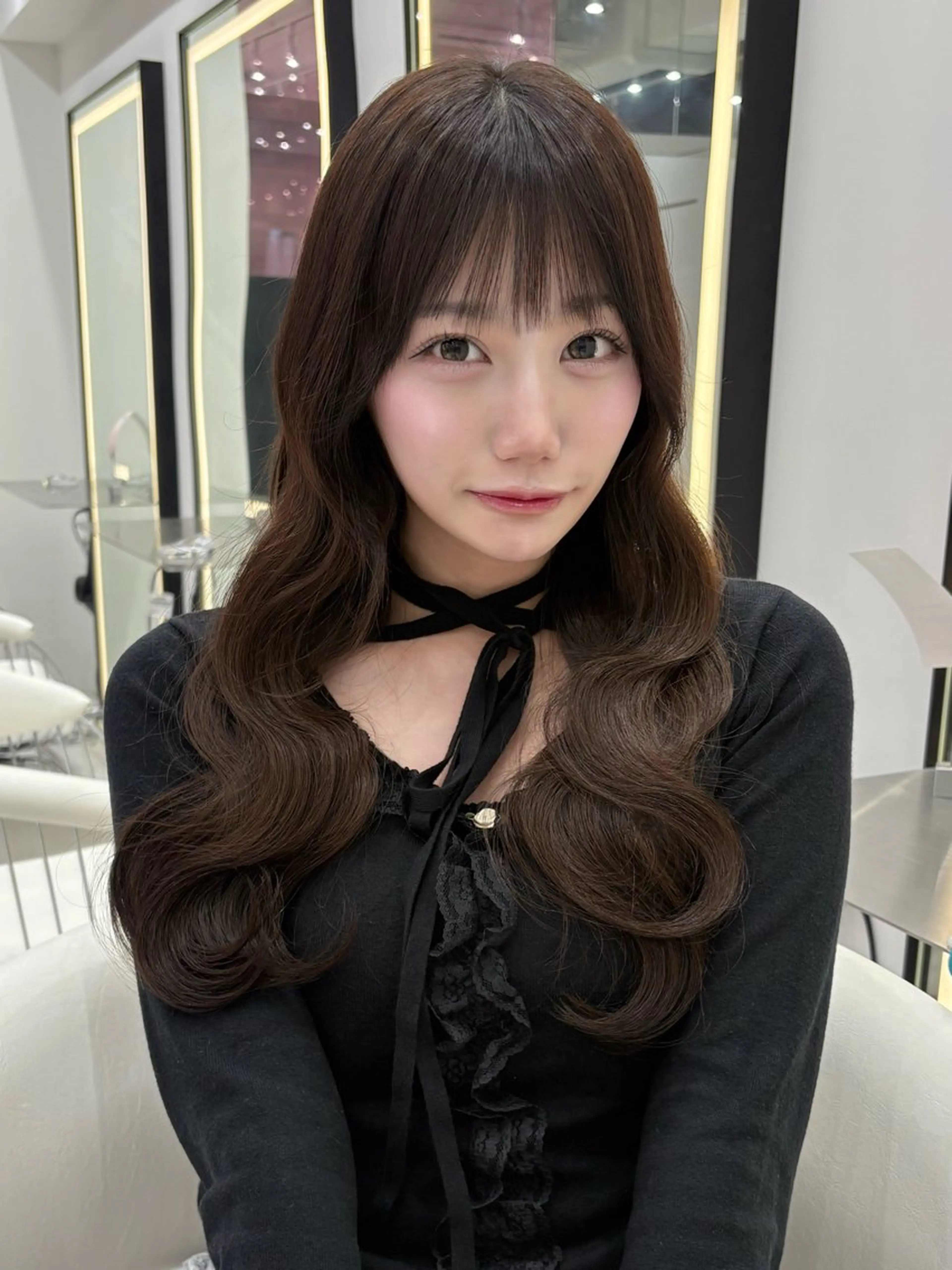 ロング カラー カット ヘアカラー トリートメント 新宿/韓国ヘア 中明度カラー/かやのヘアスタイル