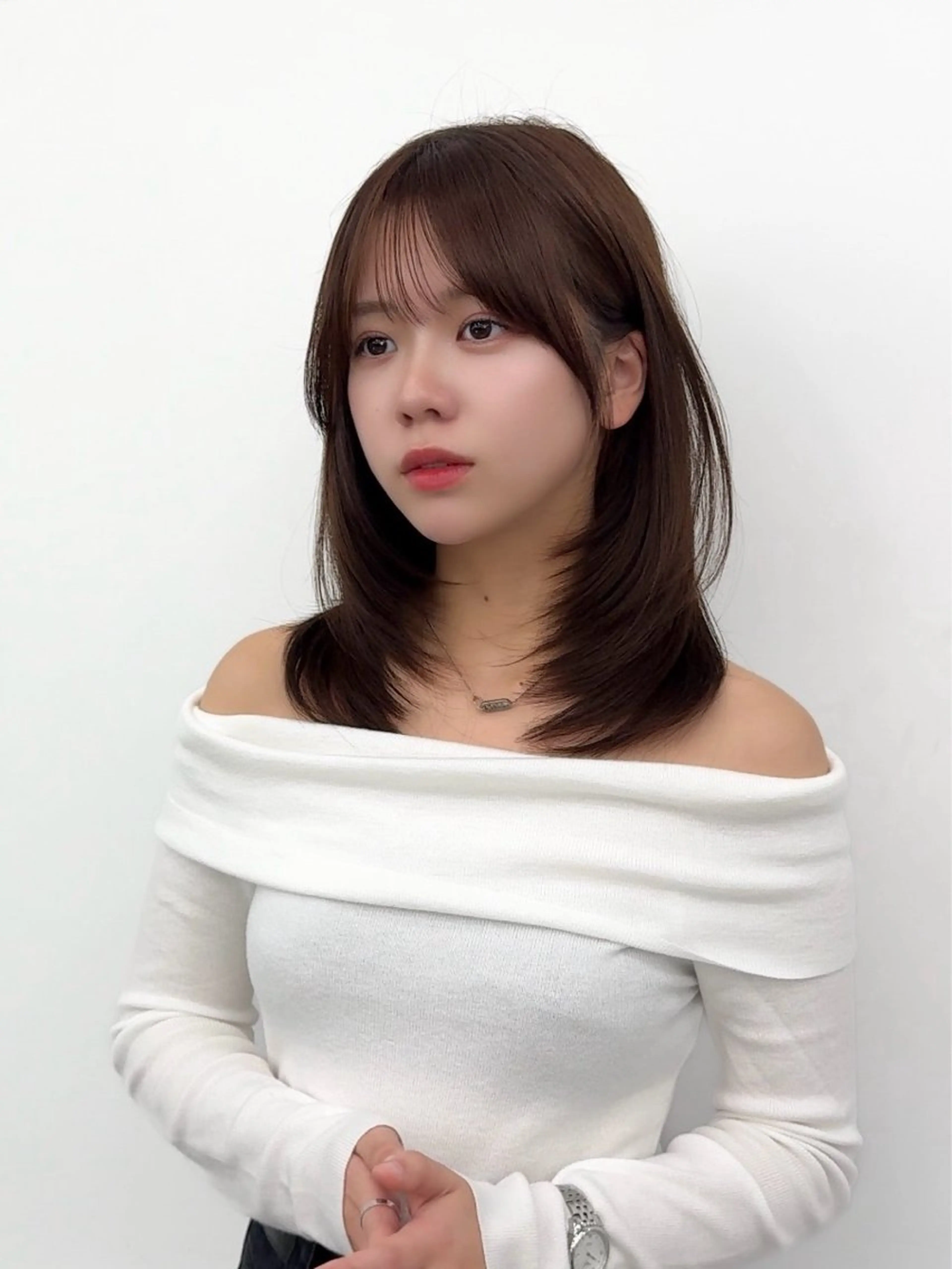 ミディアム カラー ヘアアレンジ カット ヘアカラー トリートメント 顔周り&ミディアム 特化/池袋/kokiのヘアスタイル