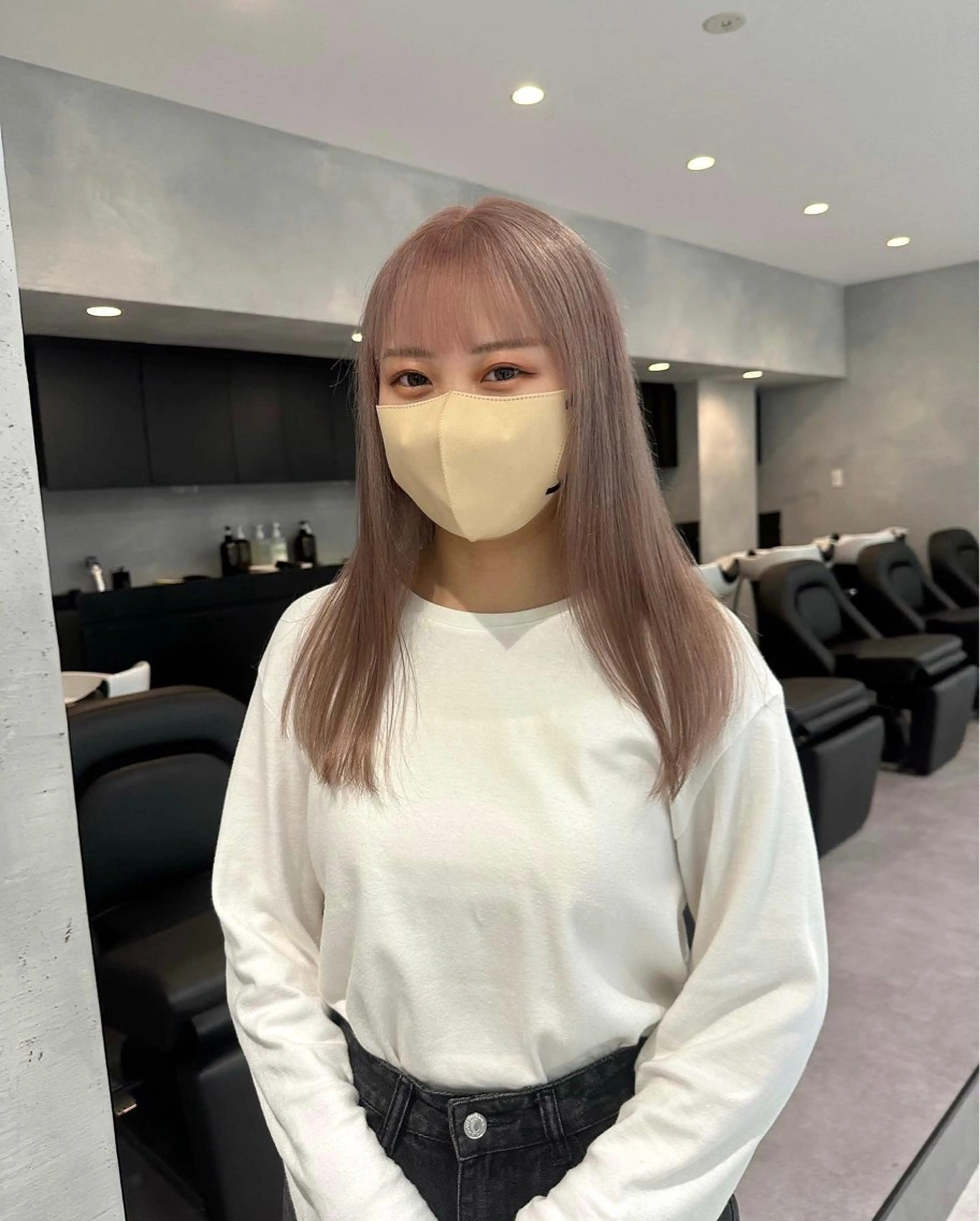 ミディアム カラー ベージュカラー ミルクティーベージュ カット ヘアカラー トリートメント 鈴木/ニュアンス パーマ/メンズのヘアスタイル