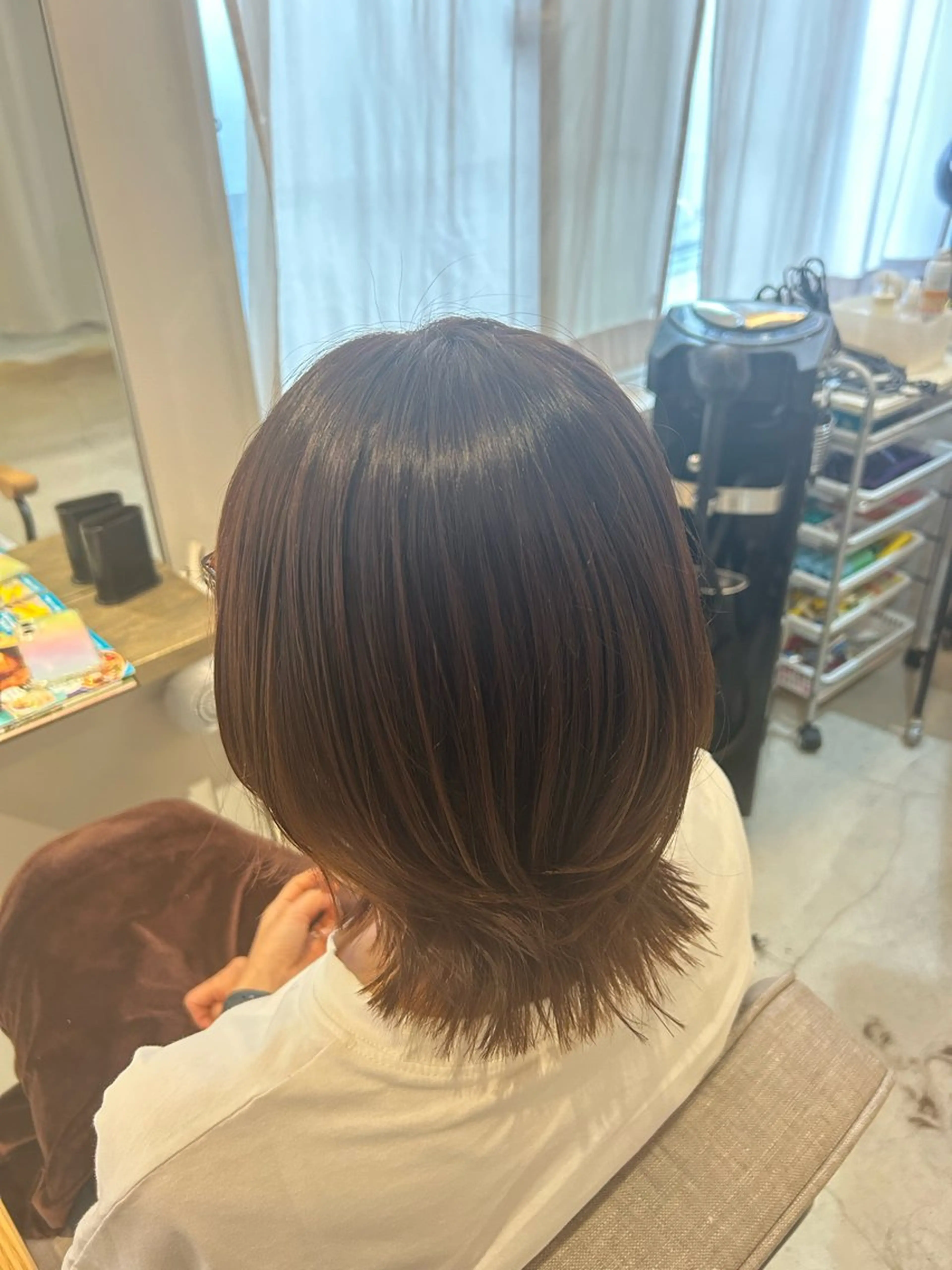 ミディアム くびれヘア ✂ショートボブ専門 津川里緒✨️のヘアスタイル