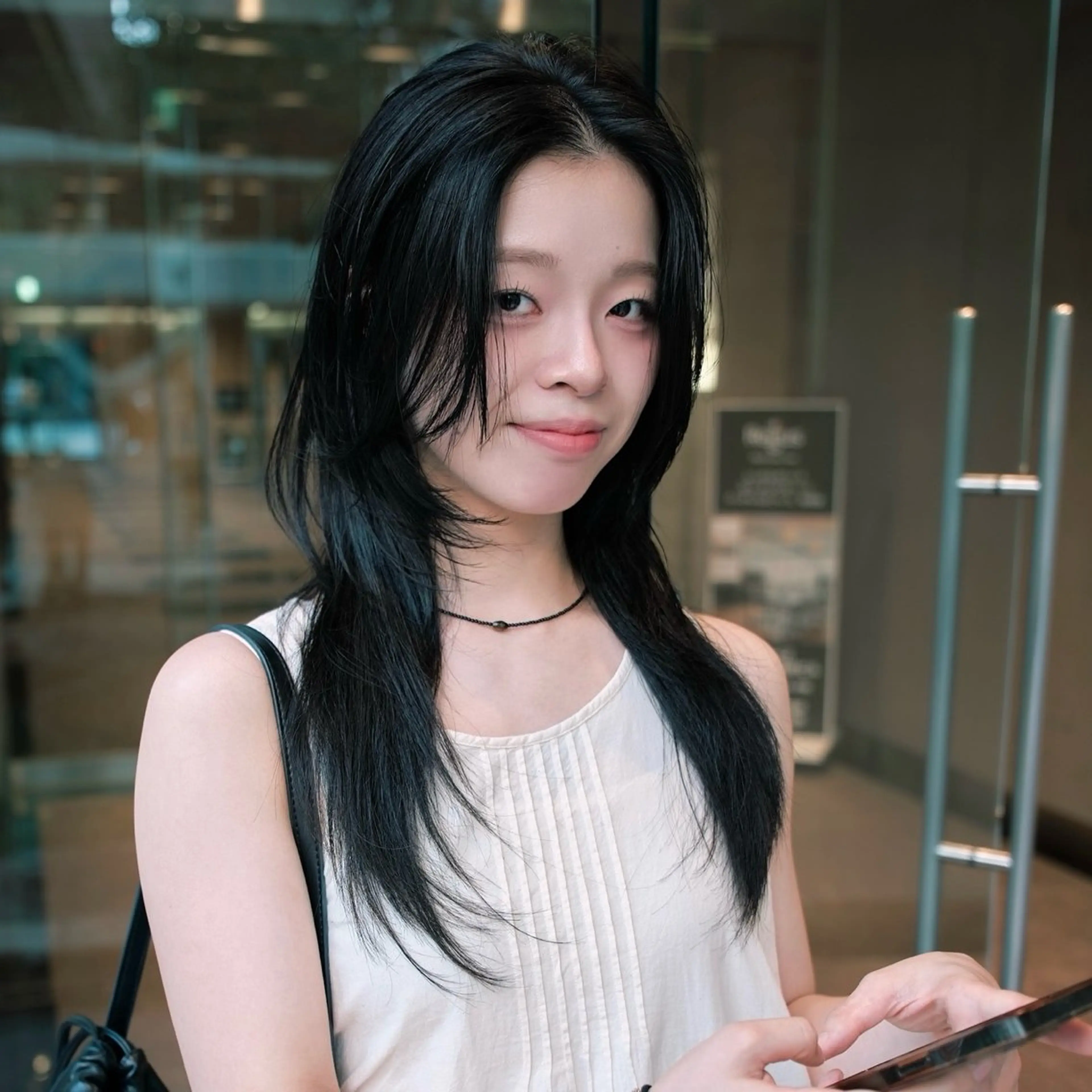 ロング カラー ハッシュカット ロング カット ヘアカラー トリートメント 東山 涼嘉のヘアスタイル