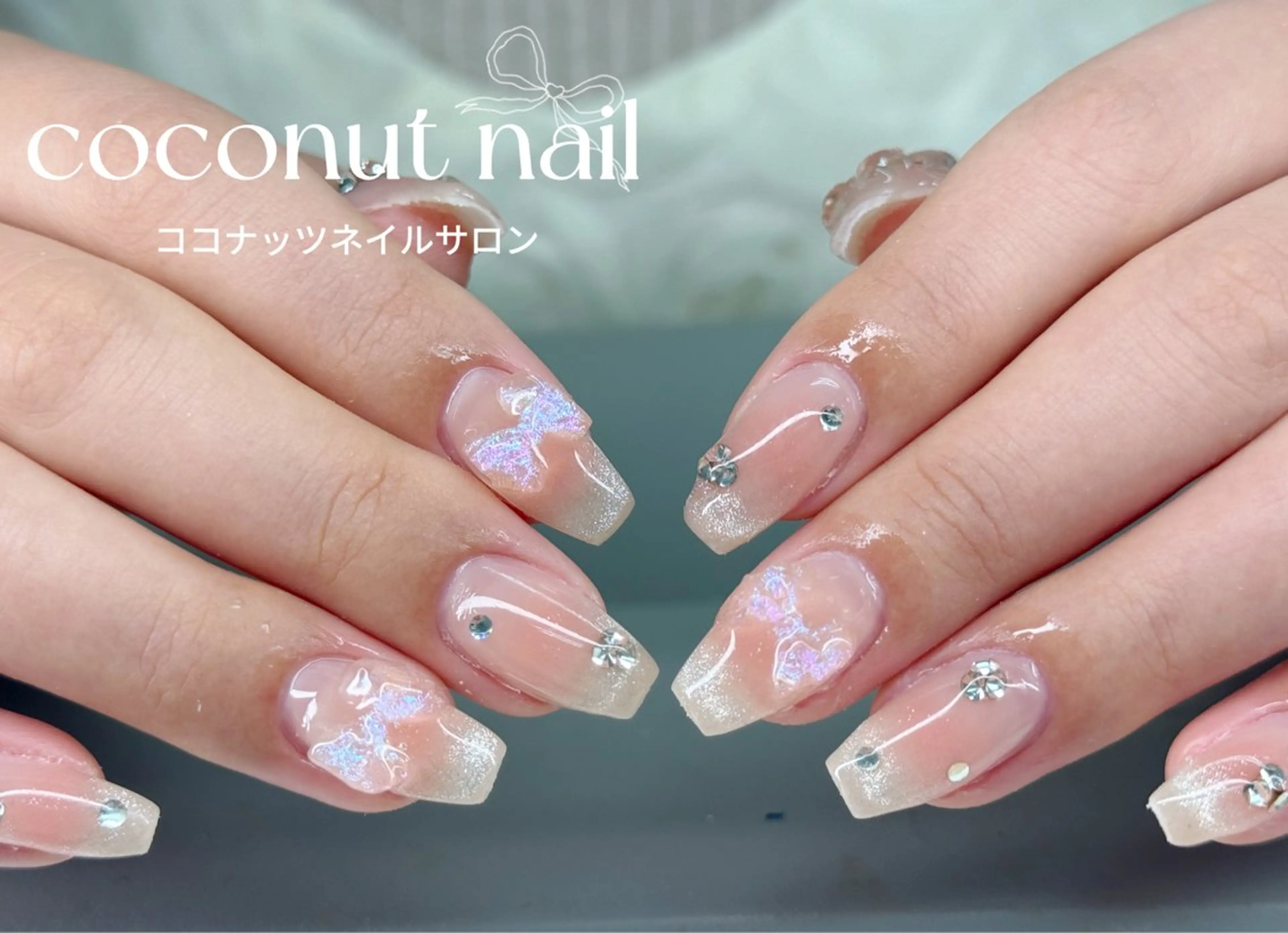 ネイル べっ甲ネイル フレンチネイル キラキラネイル マグネットネイル 大理石ネイル(マーブル) ハンドネイル 神田 ココナッツのネイルデザイン