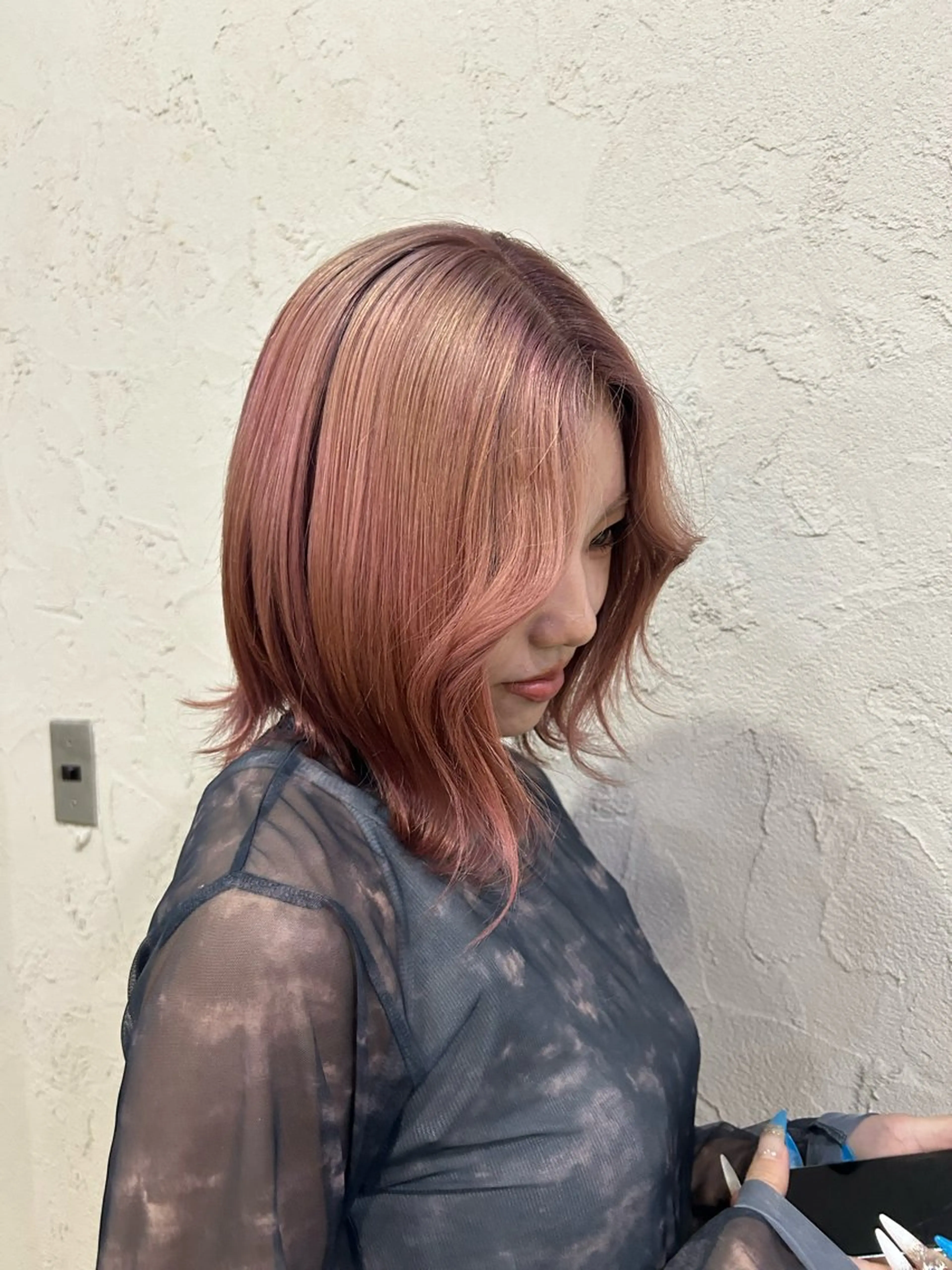 カラー ピンクカラー ヘアカラー 植吉 琉月のヘアスタイル