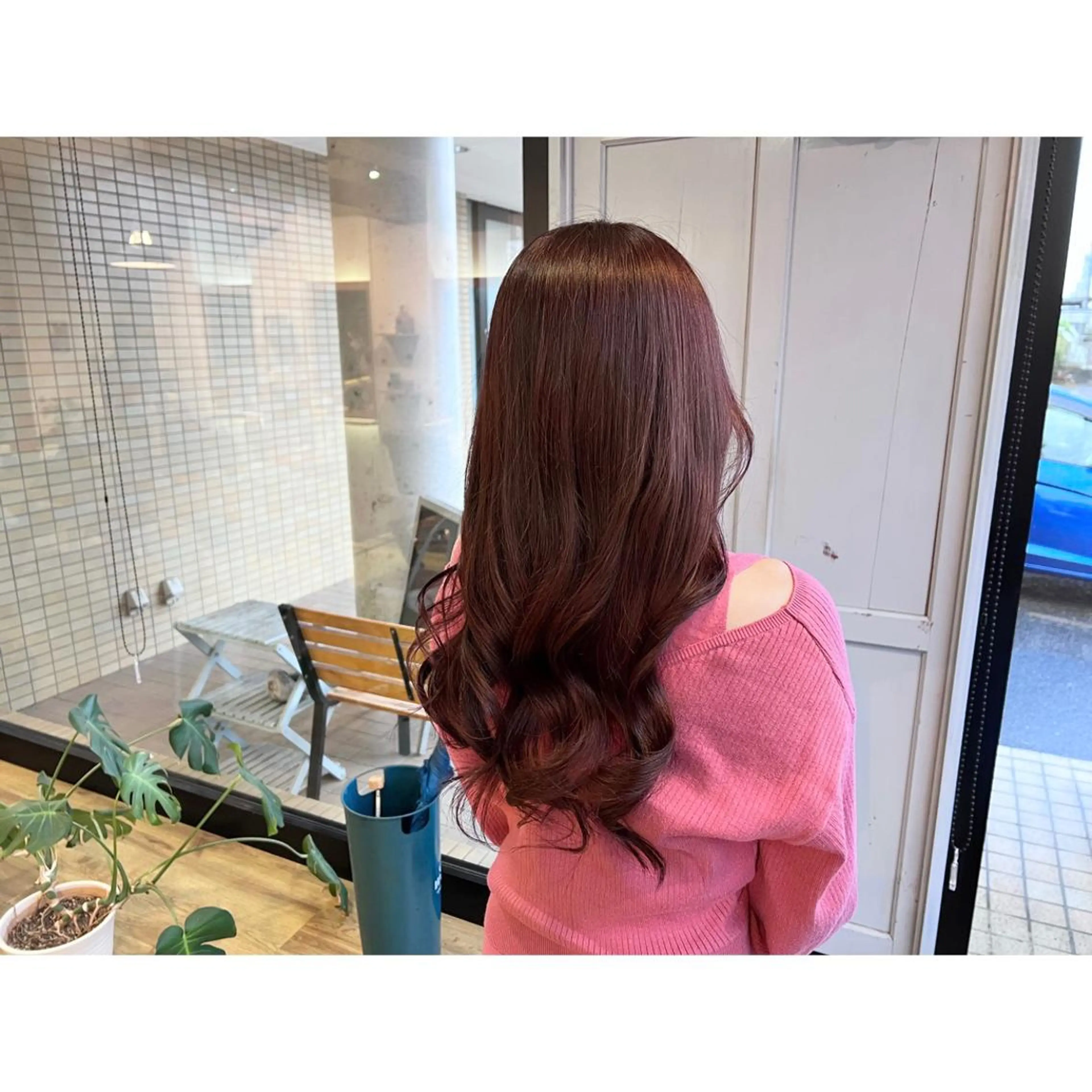 ロング カラー ピンクカラー バイオレットカラー ヘアカラー トリートメント ツキダテ ユイのヘアスタイル