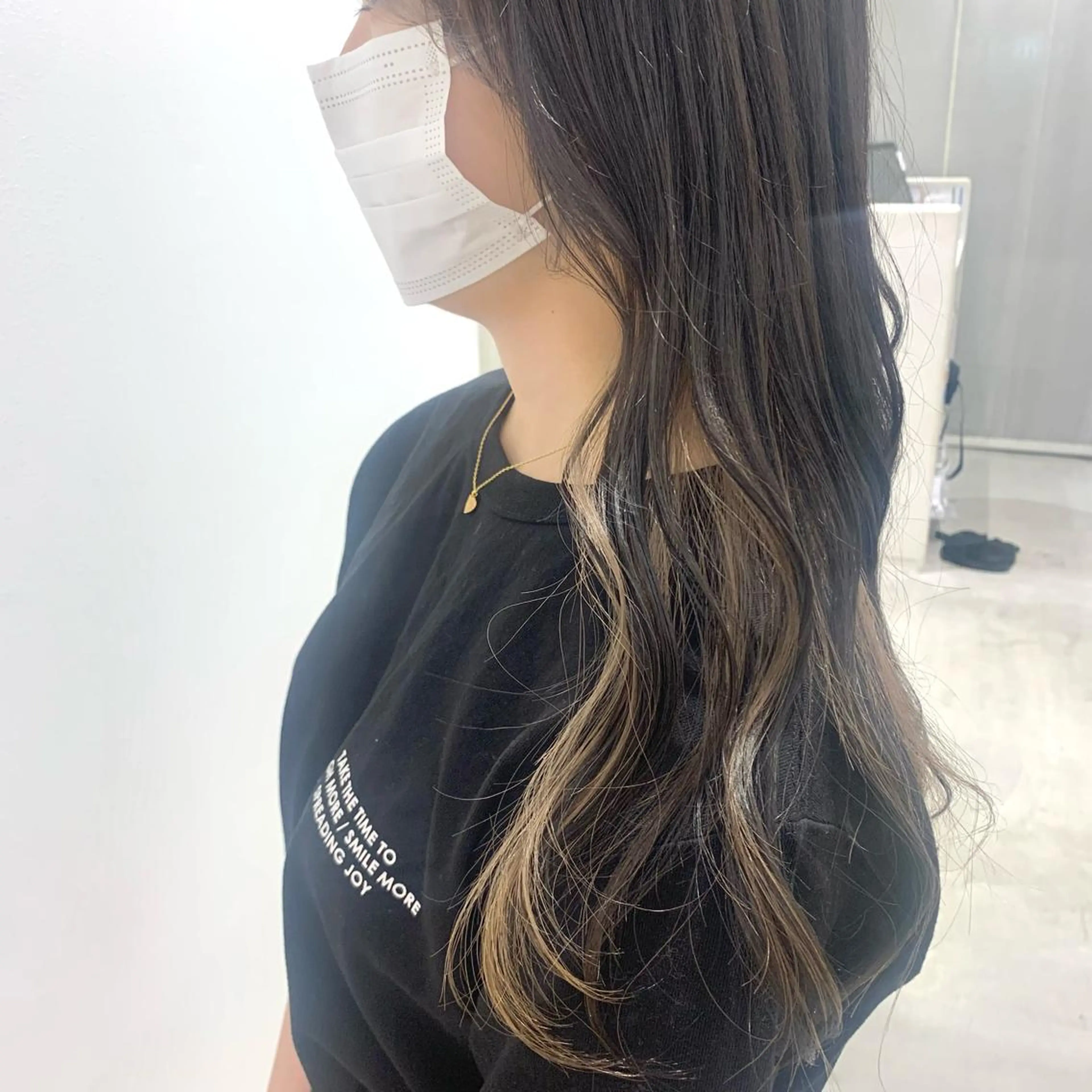 ロング カラー ブリーチ ケアブリーチ イヤリングカラー ハイライトカラー インナーカラー カット ヘアカラー ボブ/美髪矯正 /佐藤　奈巳のヘアスタイル