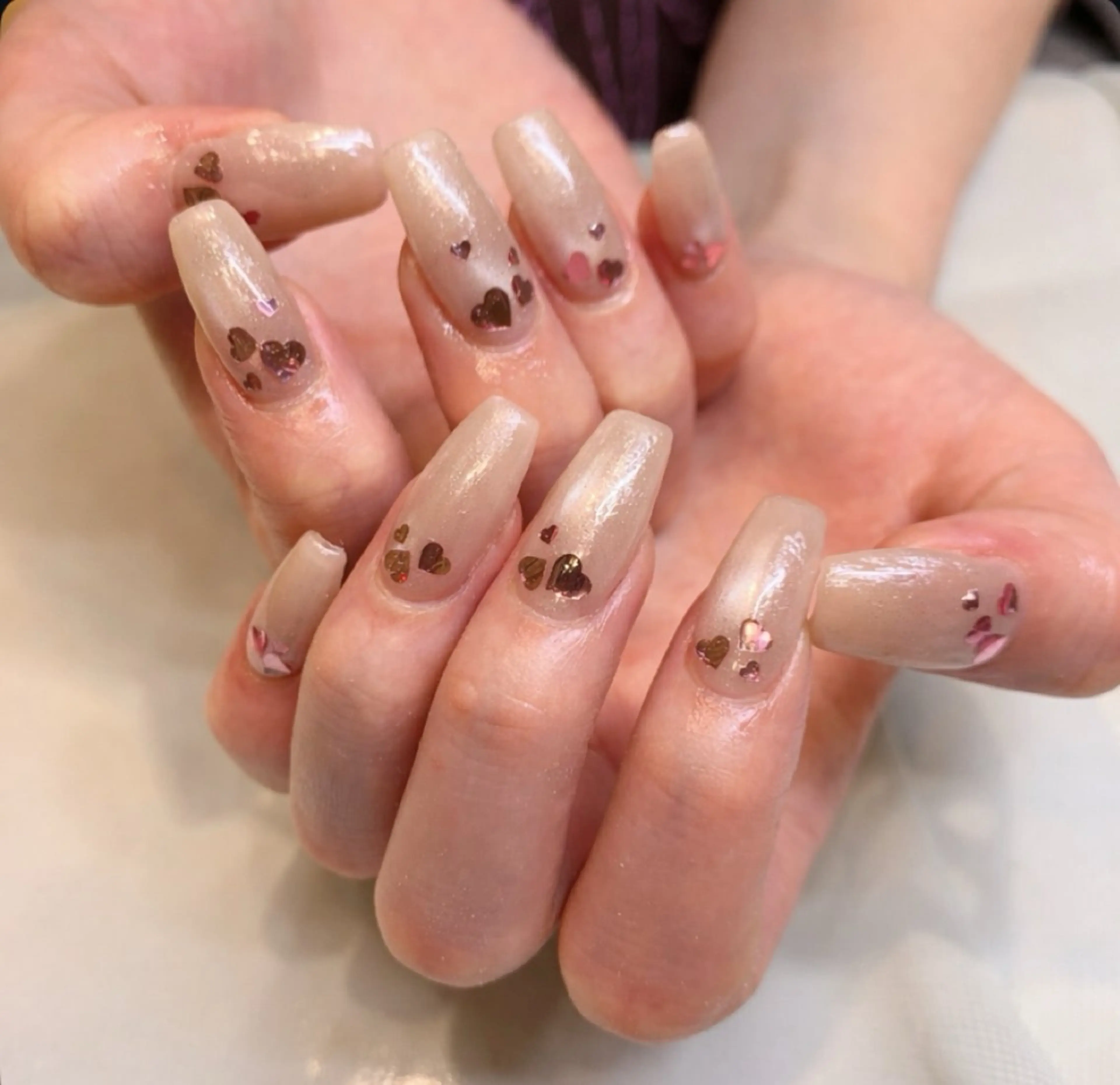 ネイル ハート 氷ネイル・うるうるネイル マグネットネイル nailAVANCE akariのネイルデザイン