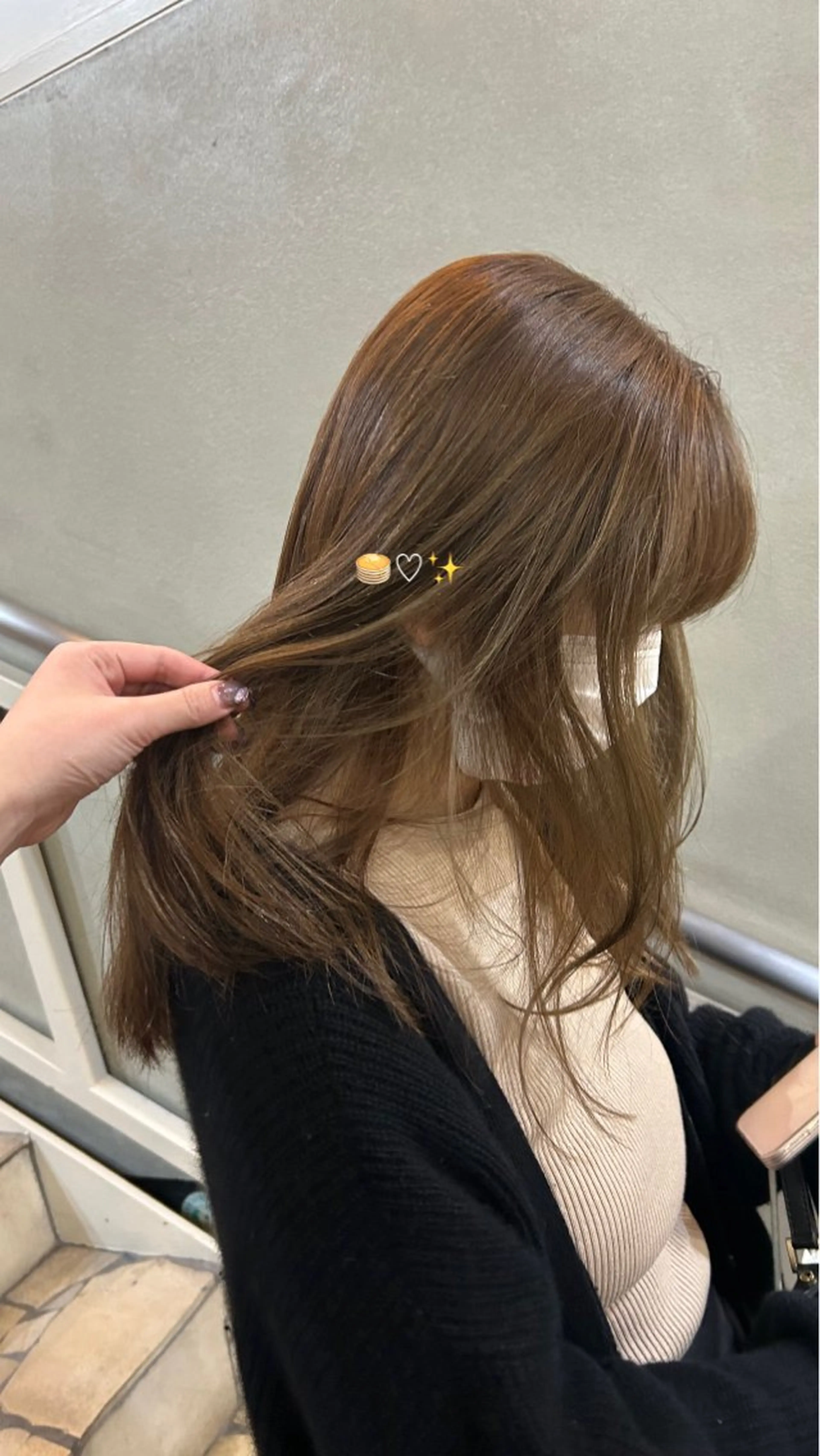 セミロング カラー ベージュカラー ブリーチ ブリーチなしカラー カット ヘアカラー トリートメント 透明感カラー/西梅田 / nagisa🦋のヘアスタイル