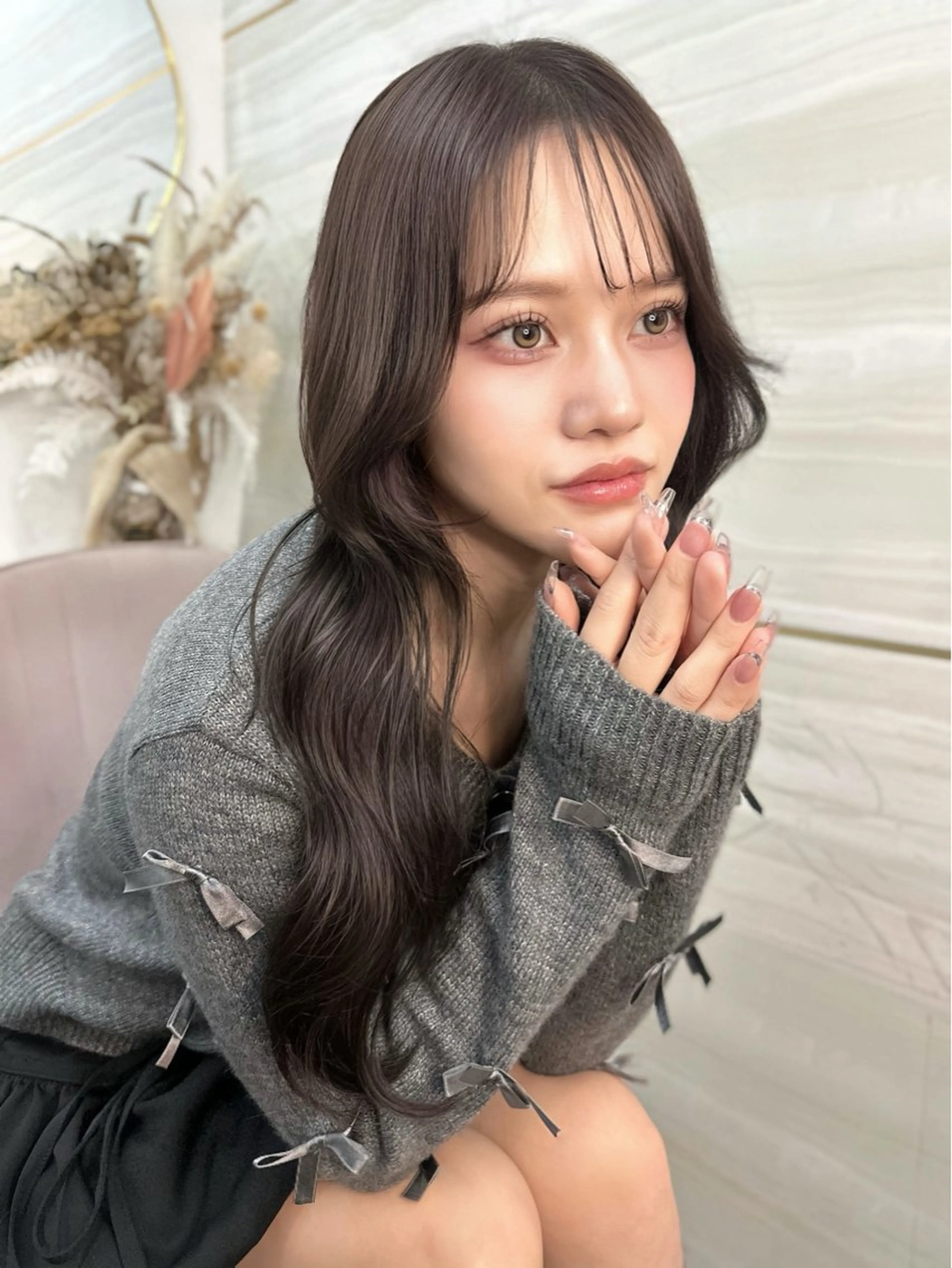 セミロング 韓国風ヘア レイヤーカット ヘアカラー トリートメント 🦋高瀬寛菜🦋 韓国/ブリーチのヘアスタイル