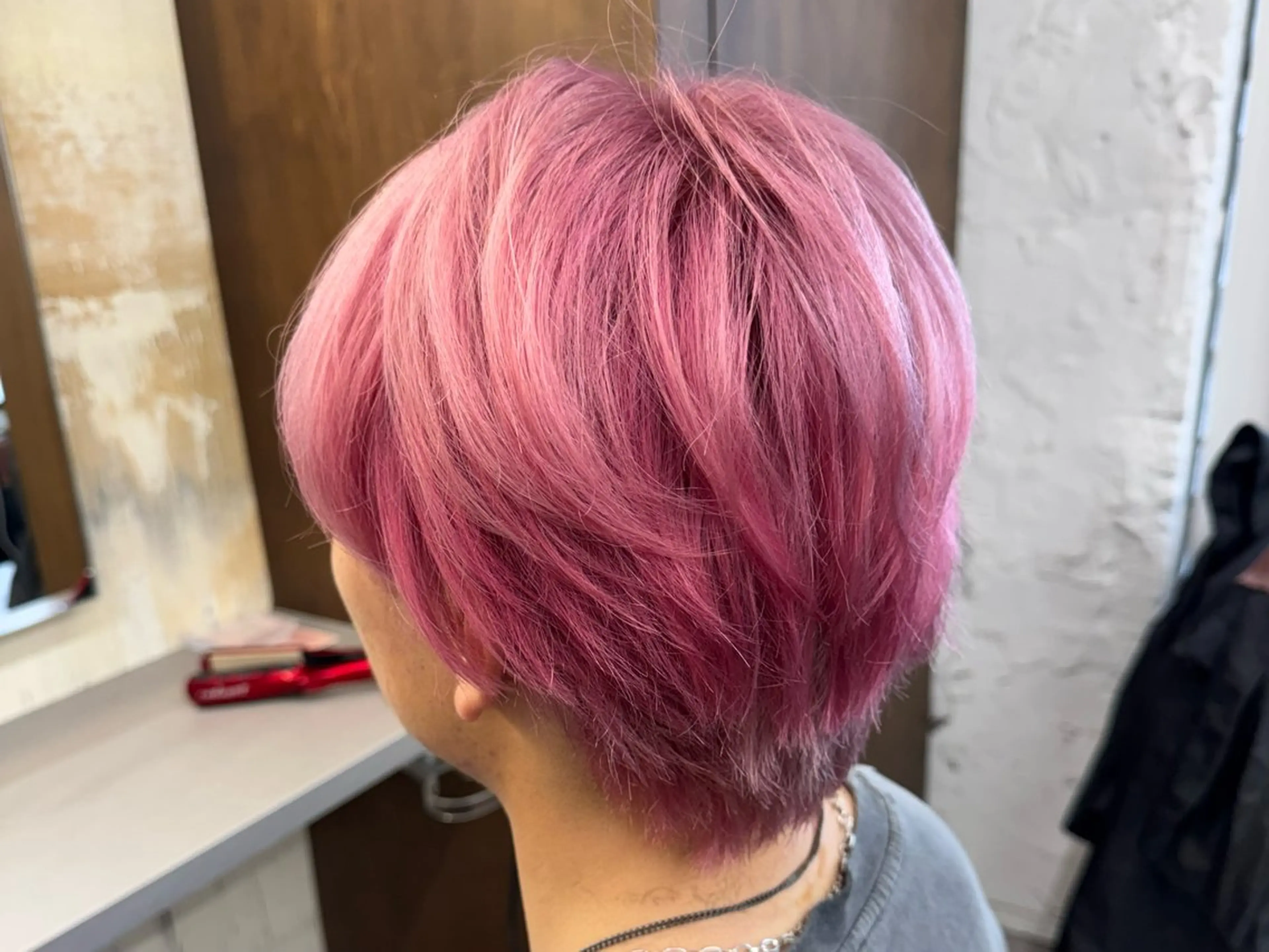 ショート カラー メンズ ピンクカラー ハイトーン/メンズ パーマ👾ますのヘアスタイル