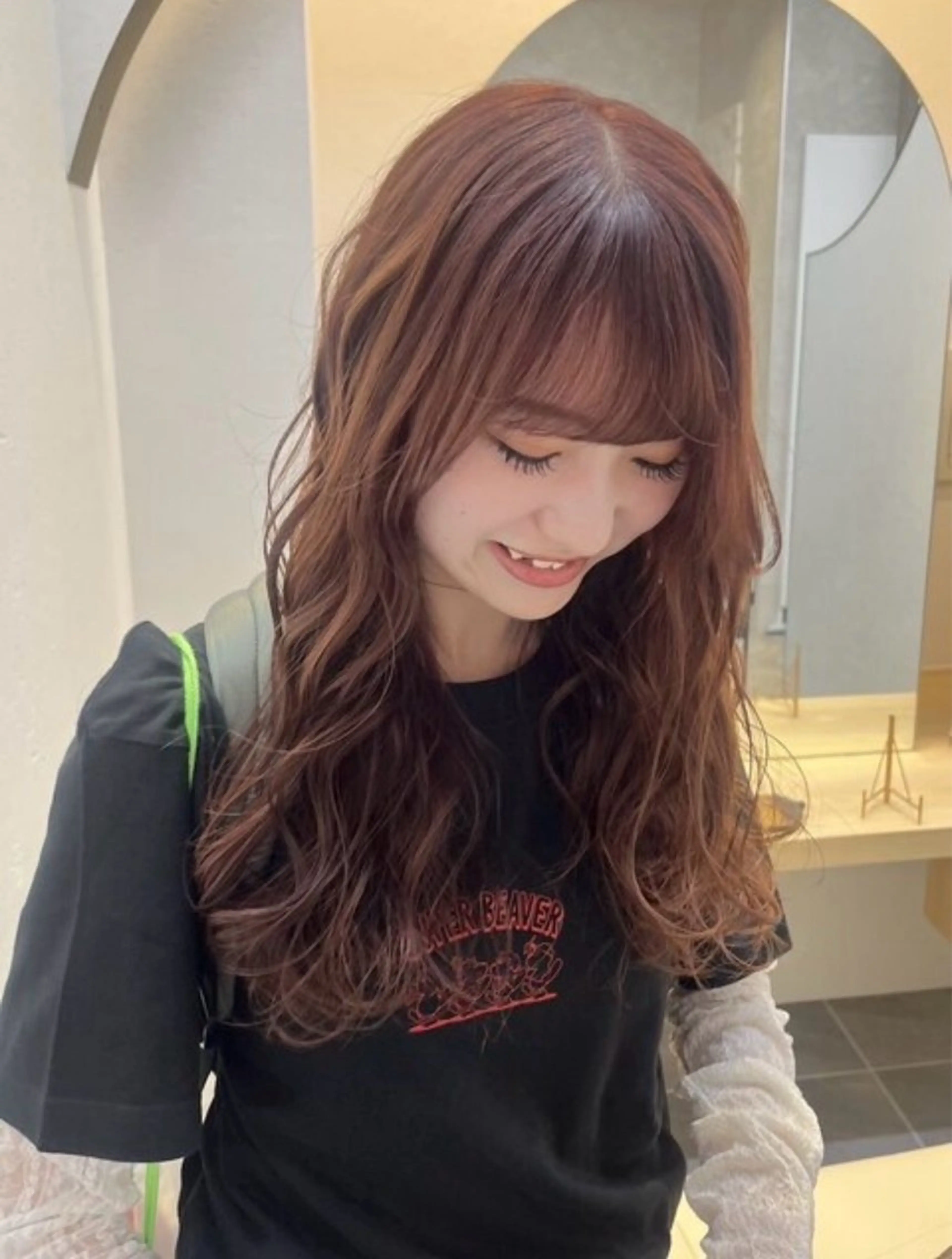 ロング カラー カット ヘアカラー トリートメント くびれヘア/髪質改善 はるのヘアスタイル
