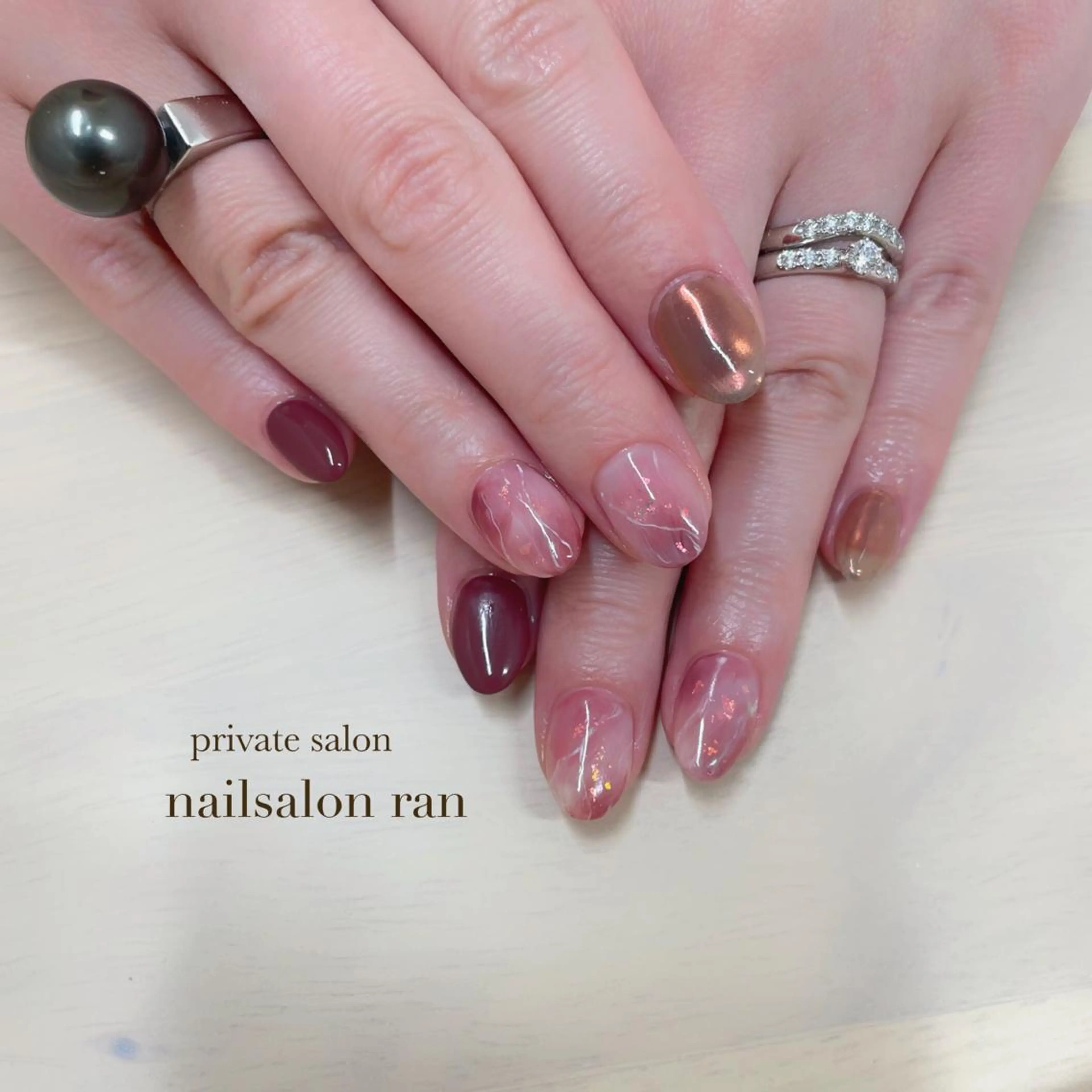 ネイル 大理石ネイル(マーブル) nailsalon ranのネイルデザイン