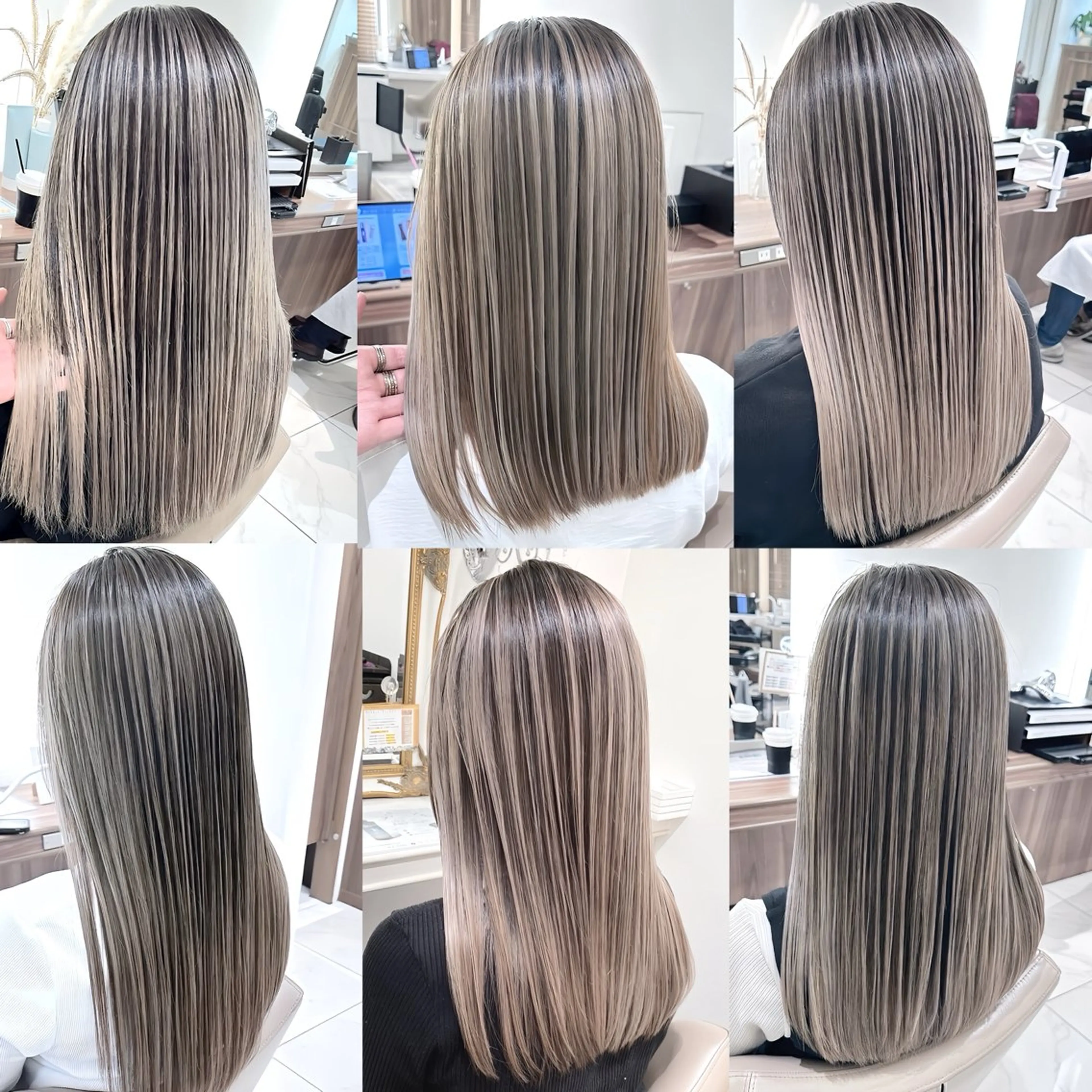 セミロング カラー バレイヤージュ 髪質改善 レイヤーカット カット ヘアカラー トリートメント 山崎俊輔/髪質改善 /バレイヤージュのヘアスタイル