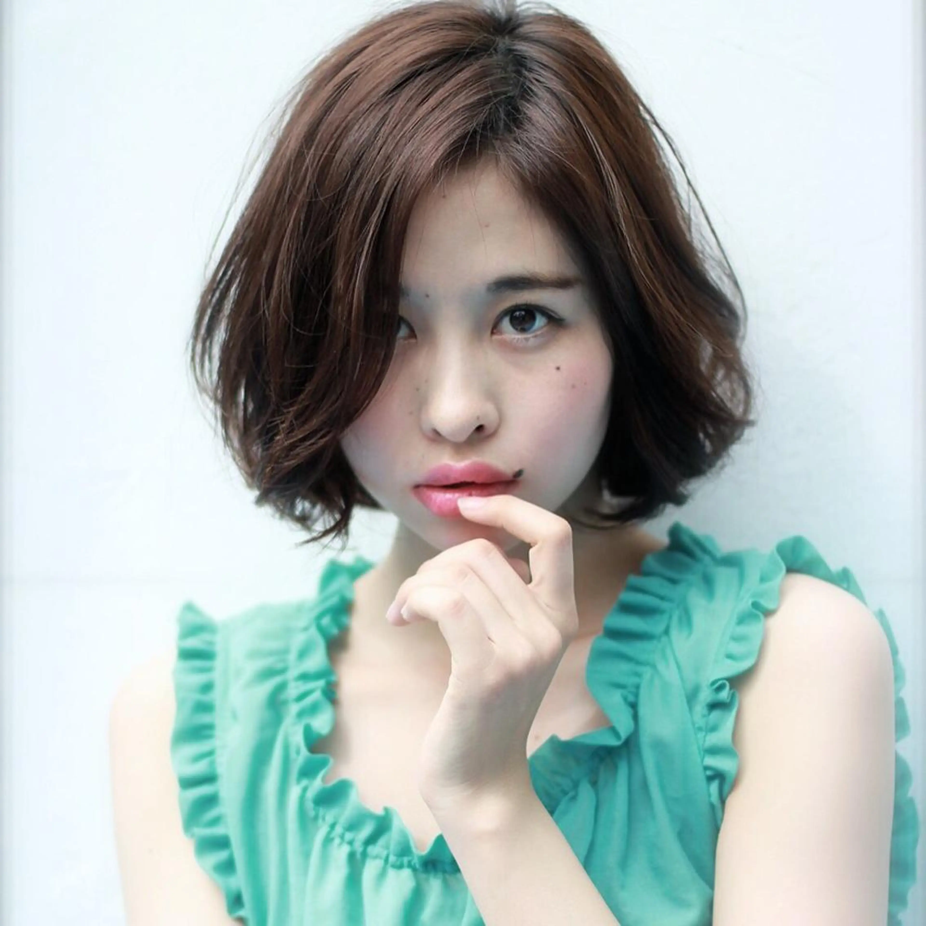 ショート ミディアム カラー パーマ conne& ririのヘアスタイル