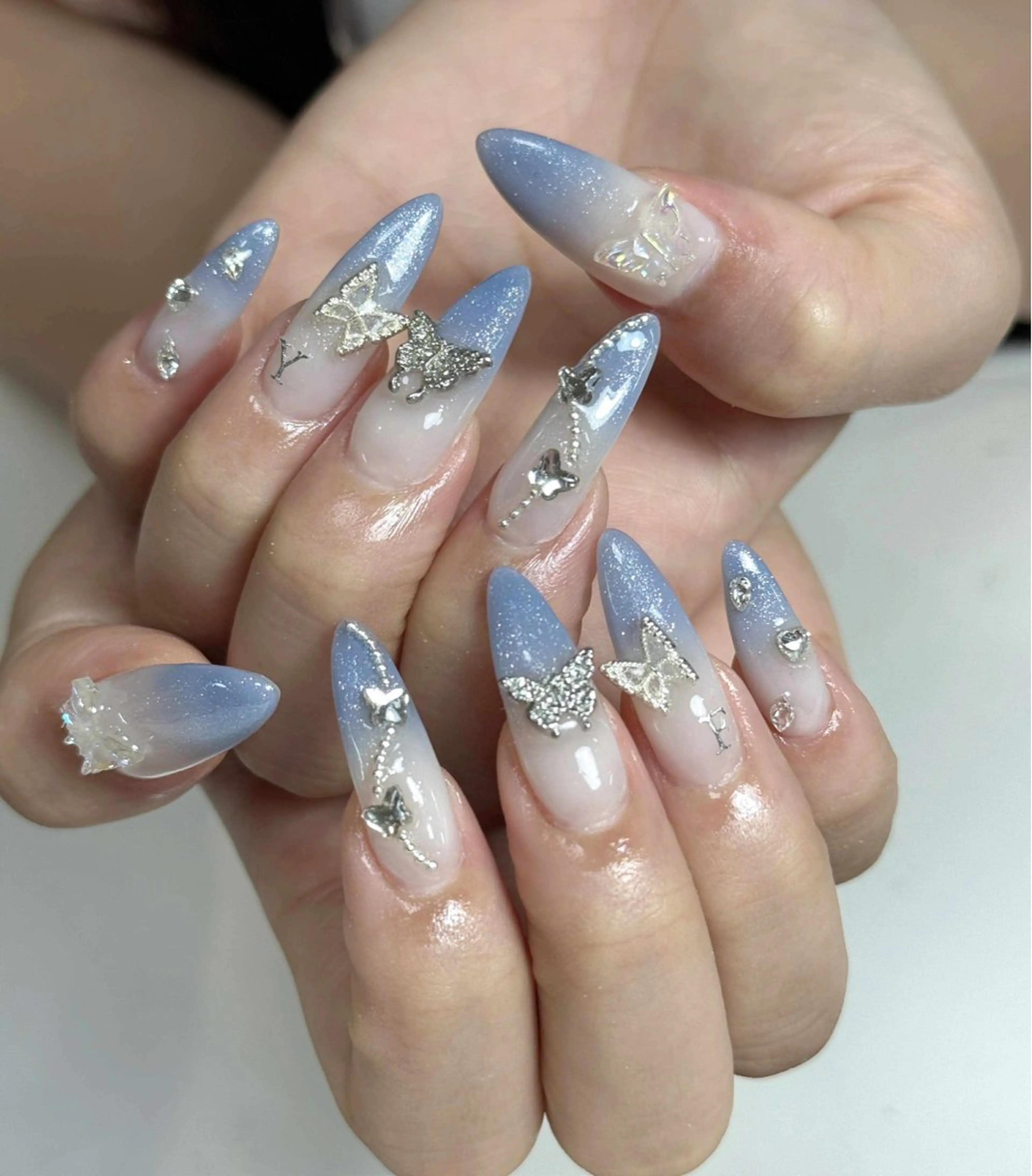 ネイル フレンチネイル ジェルネイル キラキラネイル 韓国ネイル レース Julli NailStudioのネイルデザイン