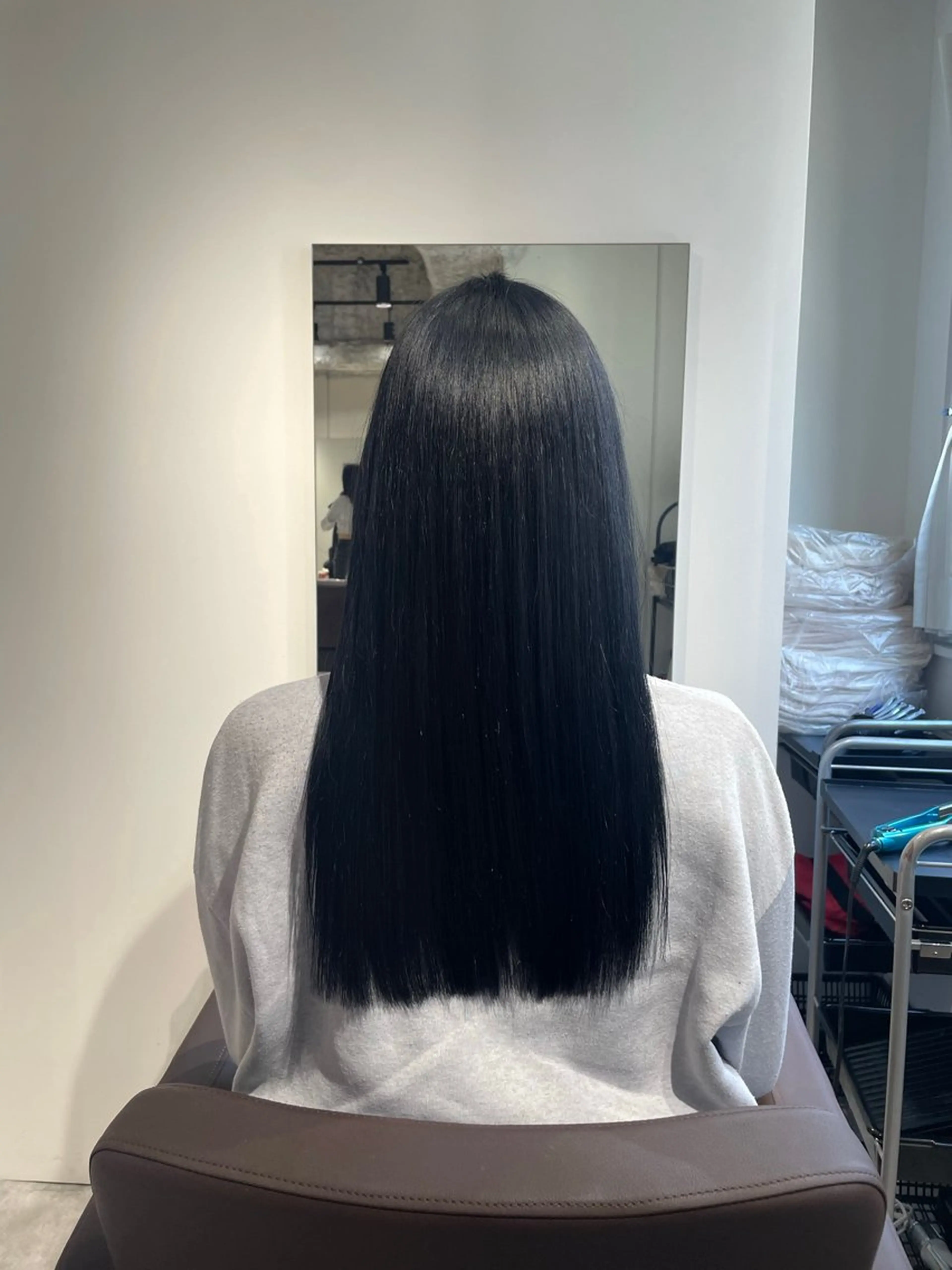 ロング カラー 黒髪 ブルーカラー ブルーブラック ヘアカラー デザインカラー/ハイ トーン/konomiのヘアスタイル