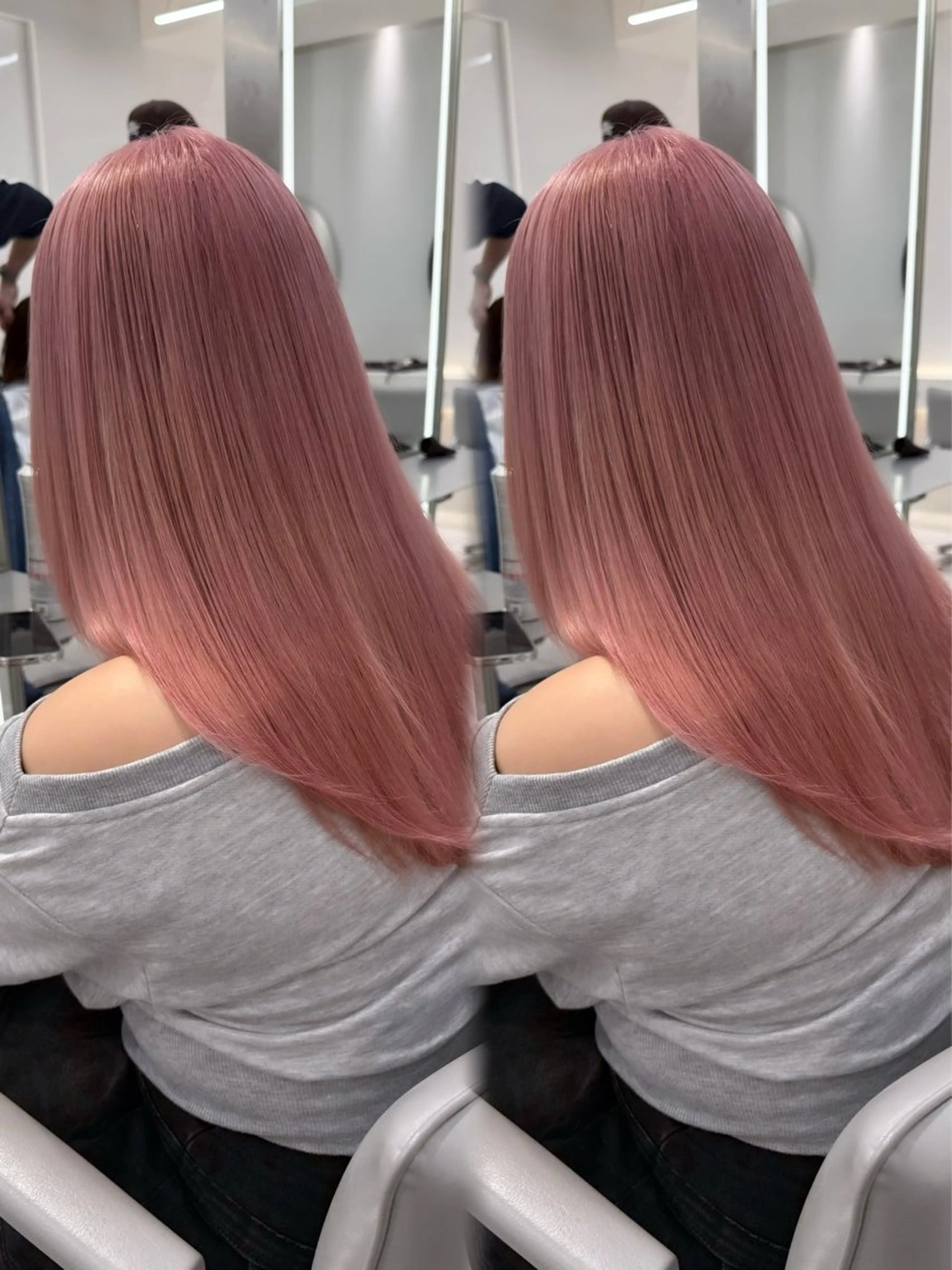 セミロング カラー ベージュカラー ブリーチ 透明感カラー ダブルカラー ピンクカラー トリートメント /カラー/NAOKIのヘアスタイル