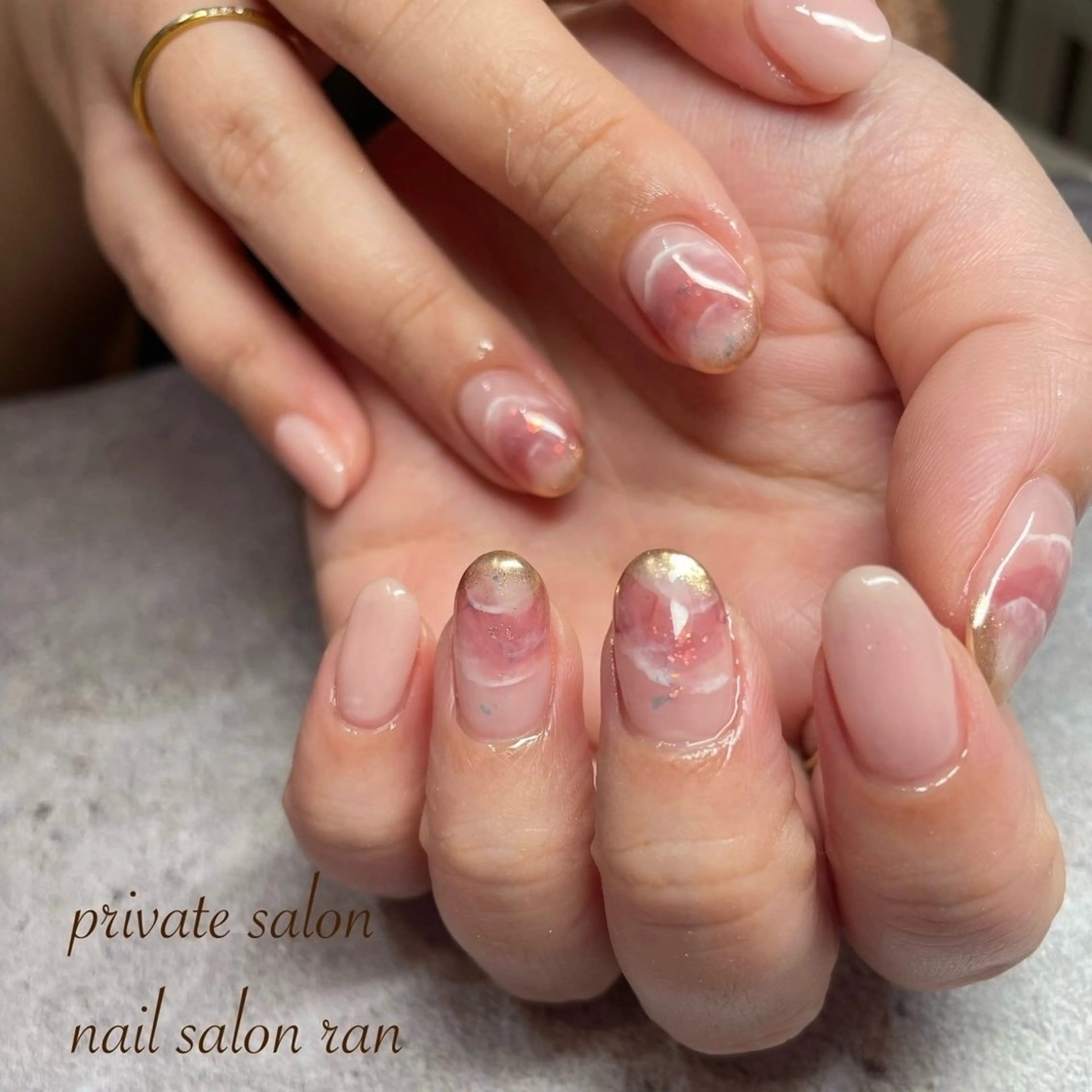 ネイル 大理石ネイル(マーブル) ハンドネイル ハンドケア nailsalon ranのネイルデザイン