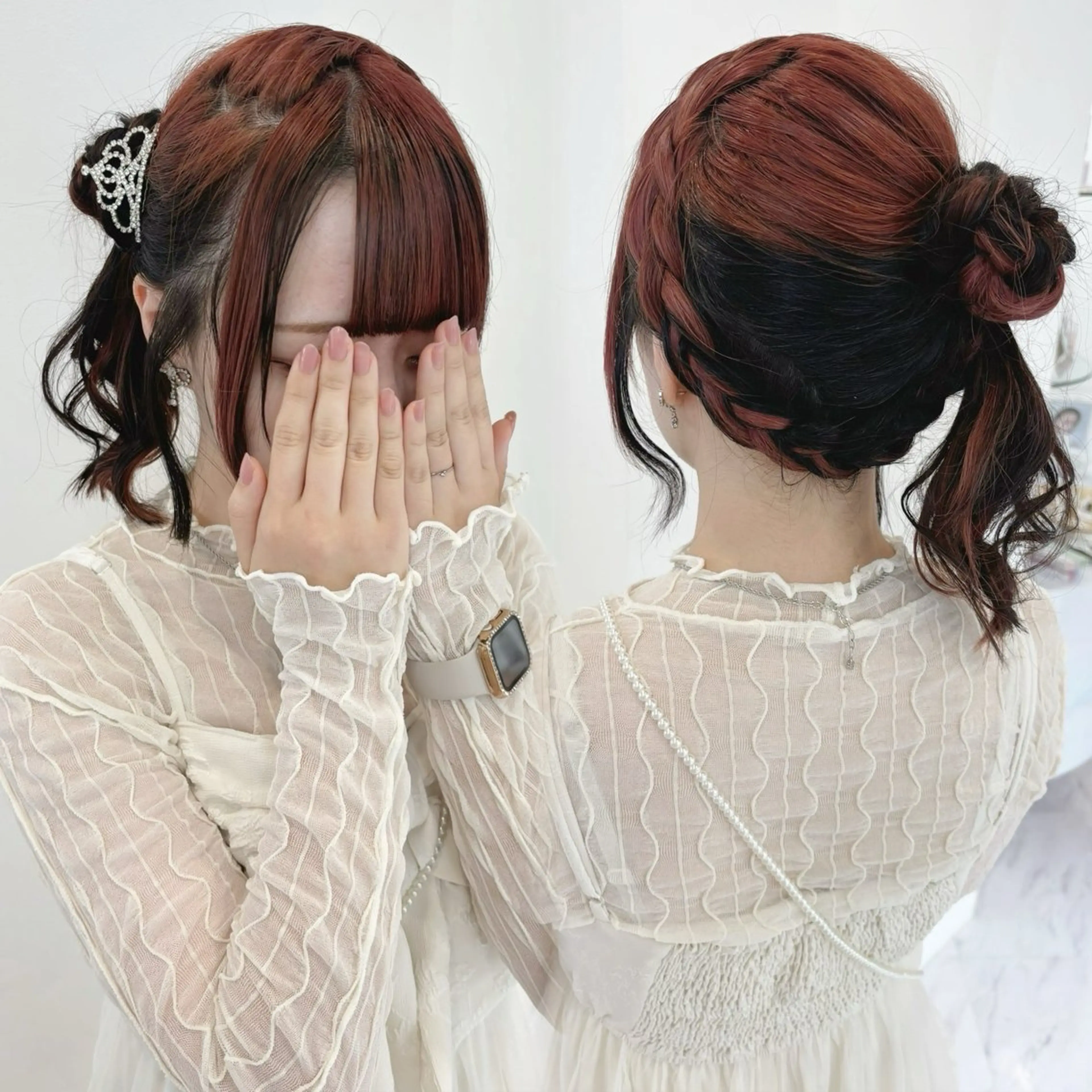 ロング ヘアアレンジ 編みこみ ヘアセット 🍯Ayu/ハイトー ン/ブリーチ/ヘアメのヘアスタイル