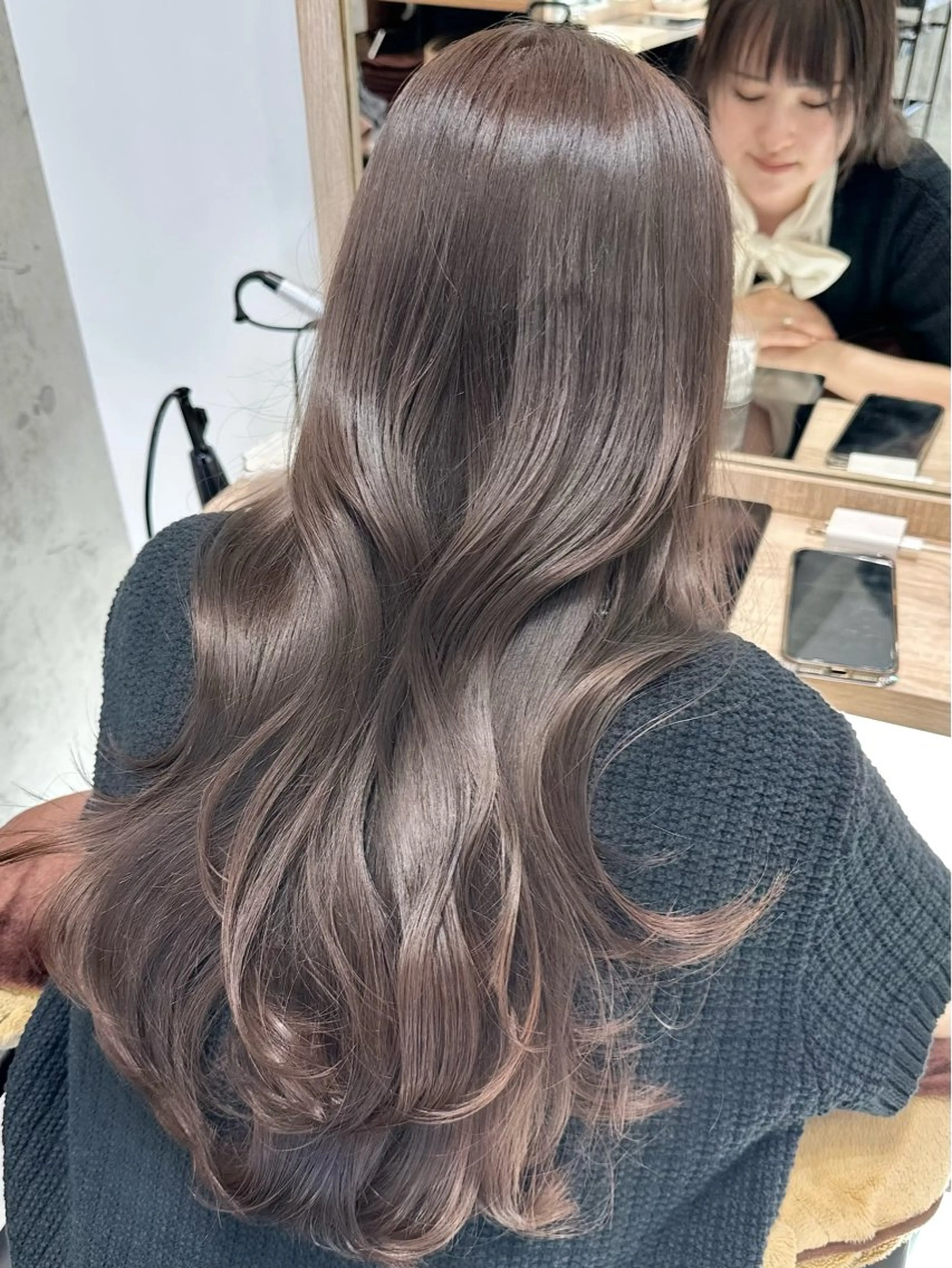 ロング カット ヘアカラー トリートメント ✨透明感カラー/縮毛 恵比寿HAYATO✨のヘアスタイル