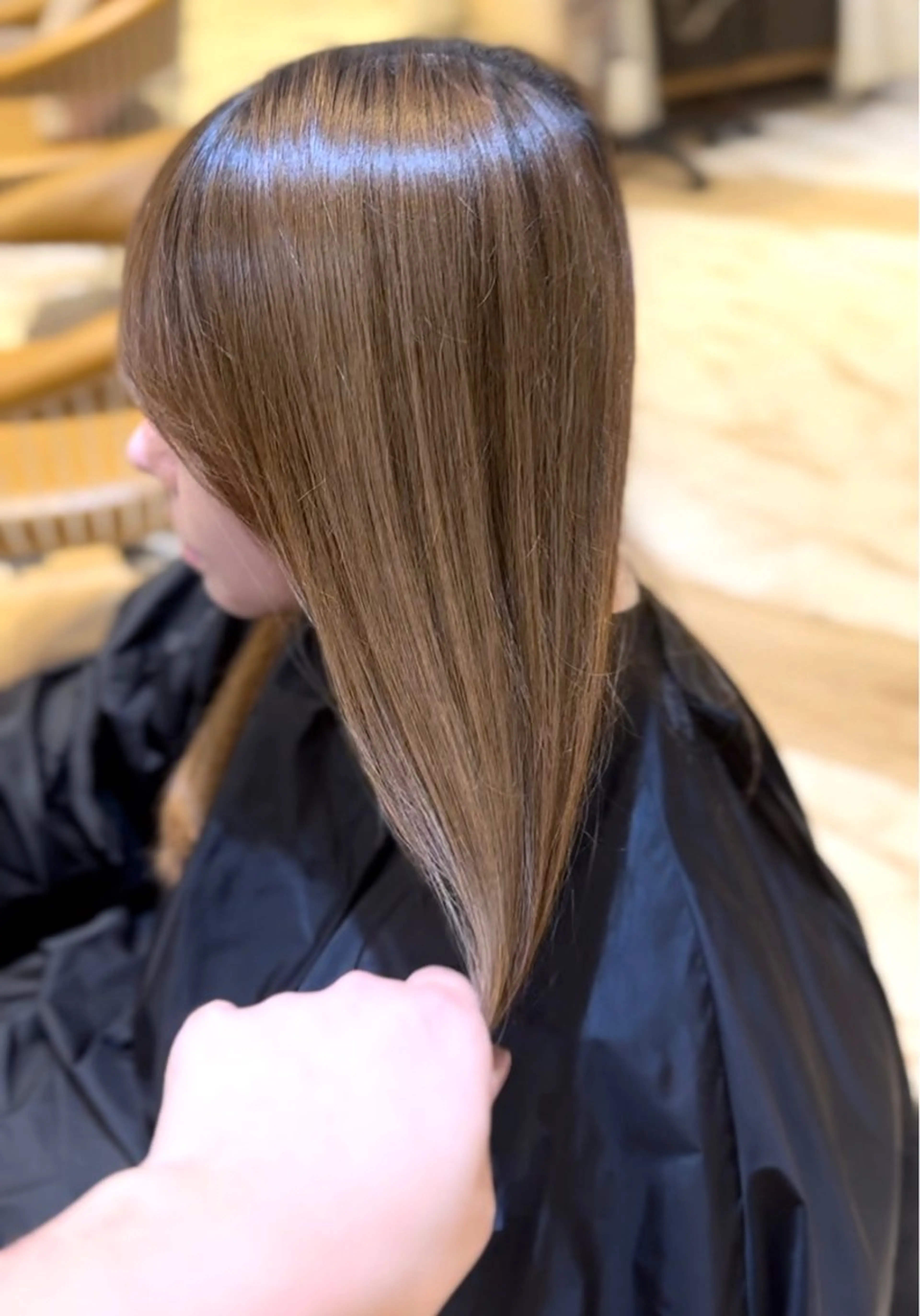 セミロング カット ヘアカラー トリートメント ブリーチなしダブル カラー縮毛矯正　下野のヘアスタイル