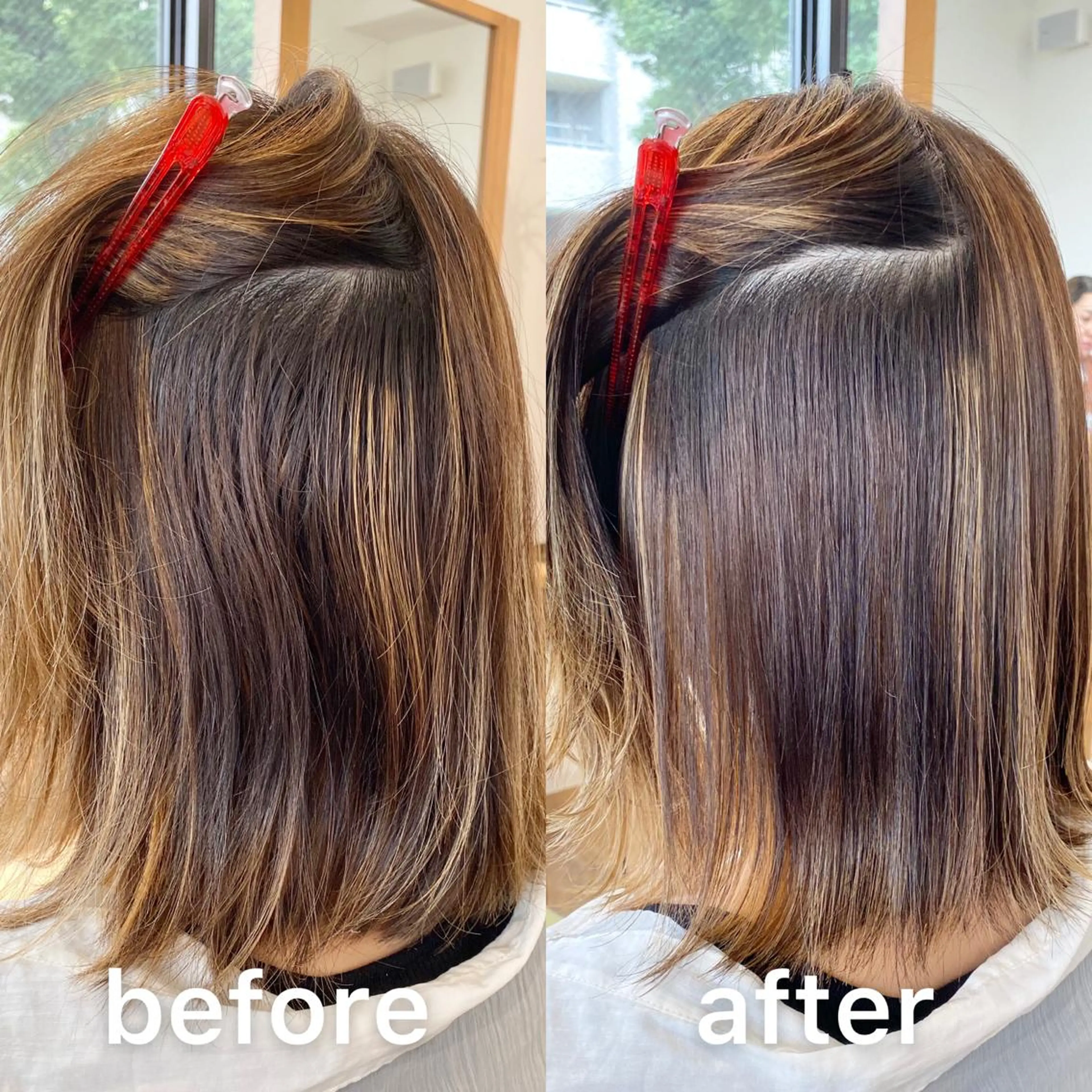 ミディアム パーマ 伸ばしかけ ハイライト 髪質改善 縮毛矯正 トリートメント 縮毛矯正 トリートメント 髪質改善特化KIZU /艶髪研究（京都）のヘアスタイル