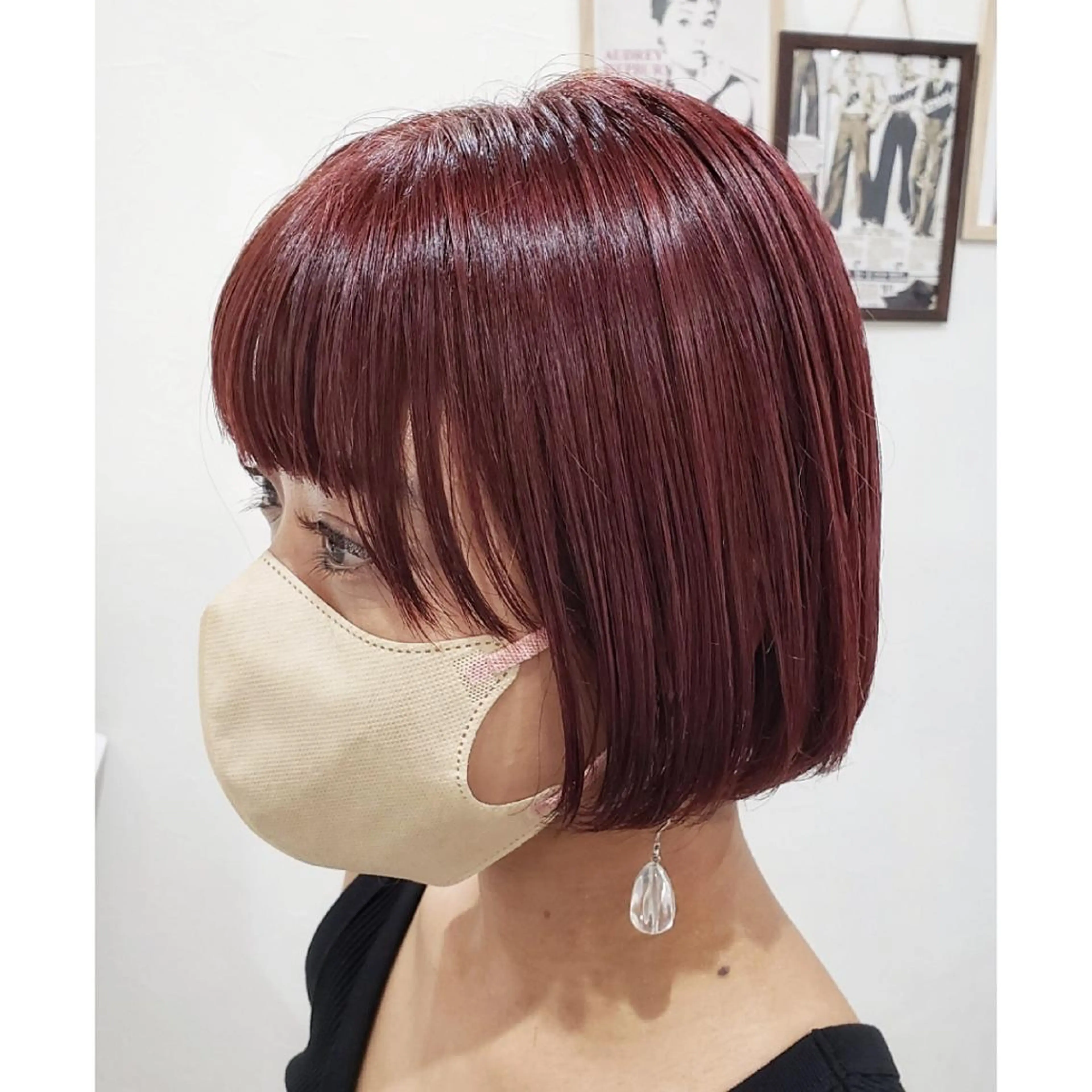 ショート カラー ヘアアレンジ 黒髪 ブリーチ ケアブリーチ イヤリングカラー インナーカラー 髪質改善サロン🍃 AIRI のヘアスタイル