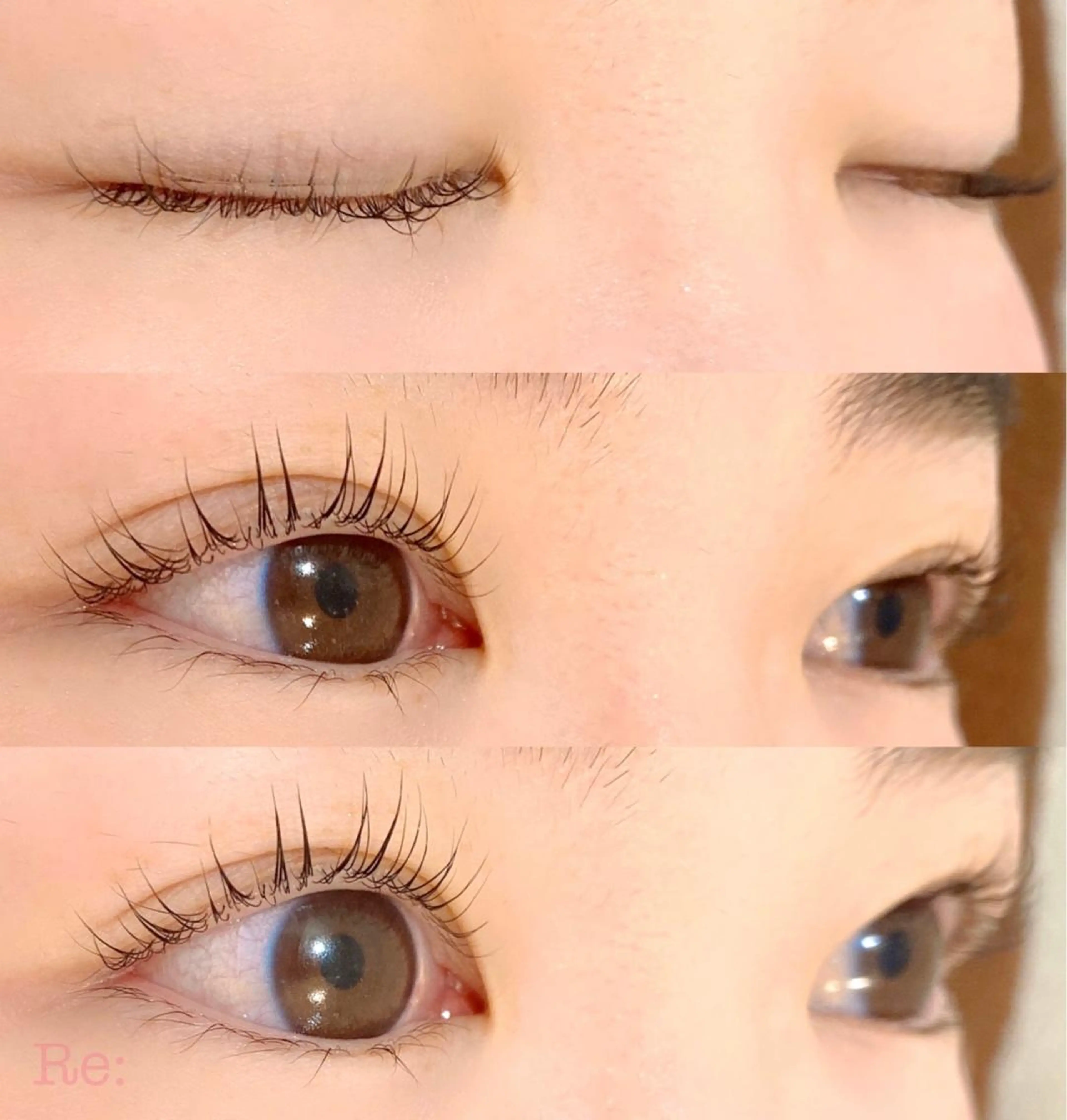 マツエク・マツパ 目尻長め ナチュラル 一重×まつ毛パーマ マツパ Lash Re:のマツエク・マツパデザイン