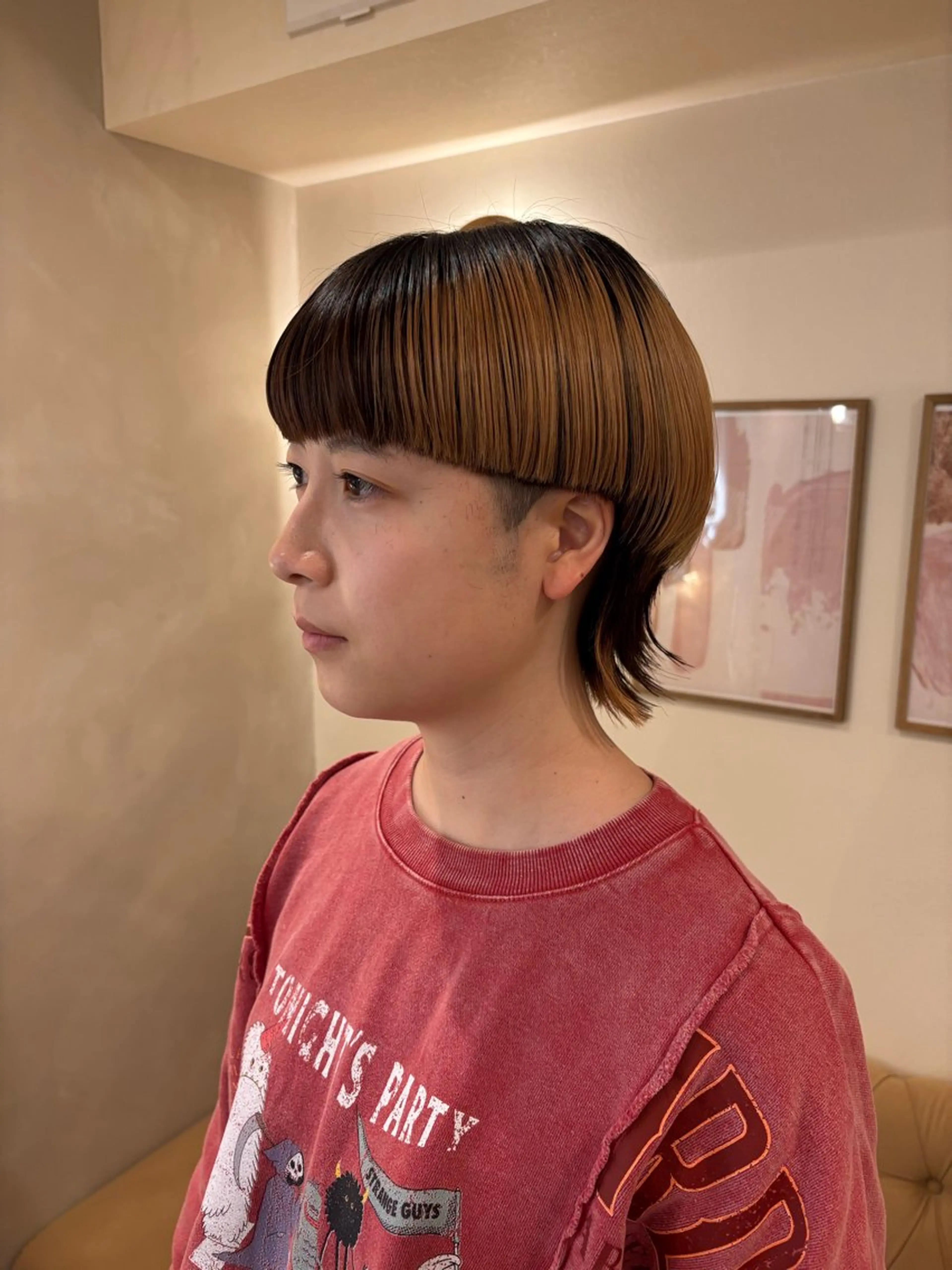 ショート ワイドバング ウルフカット シンバヒナノ/パーマ レイヤー/髪質改善のヘアスタイル