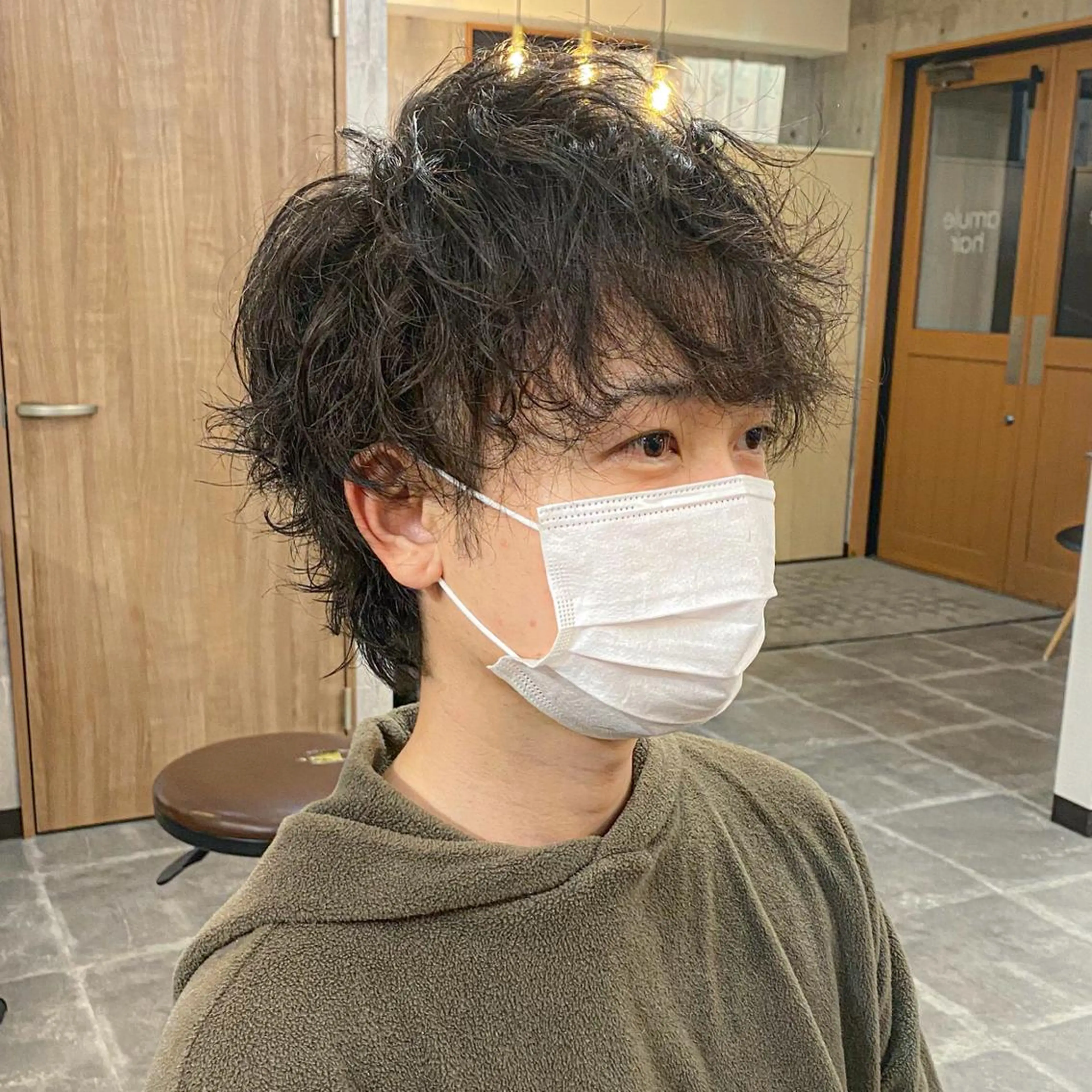 ミディアム パーマ メンズ 高橋 宏輔のヘアスタイル