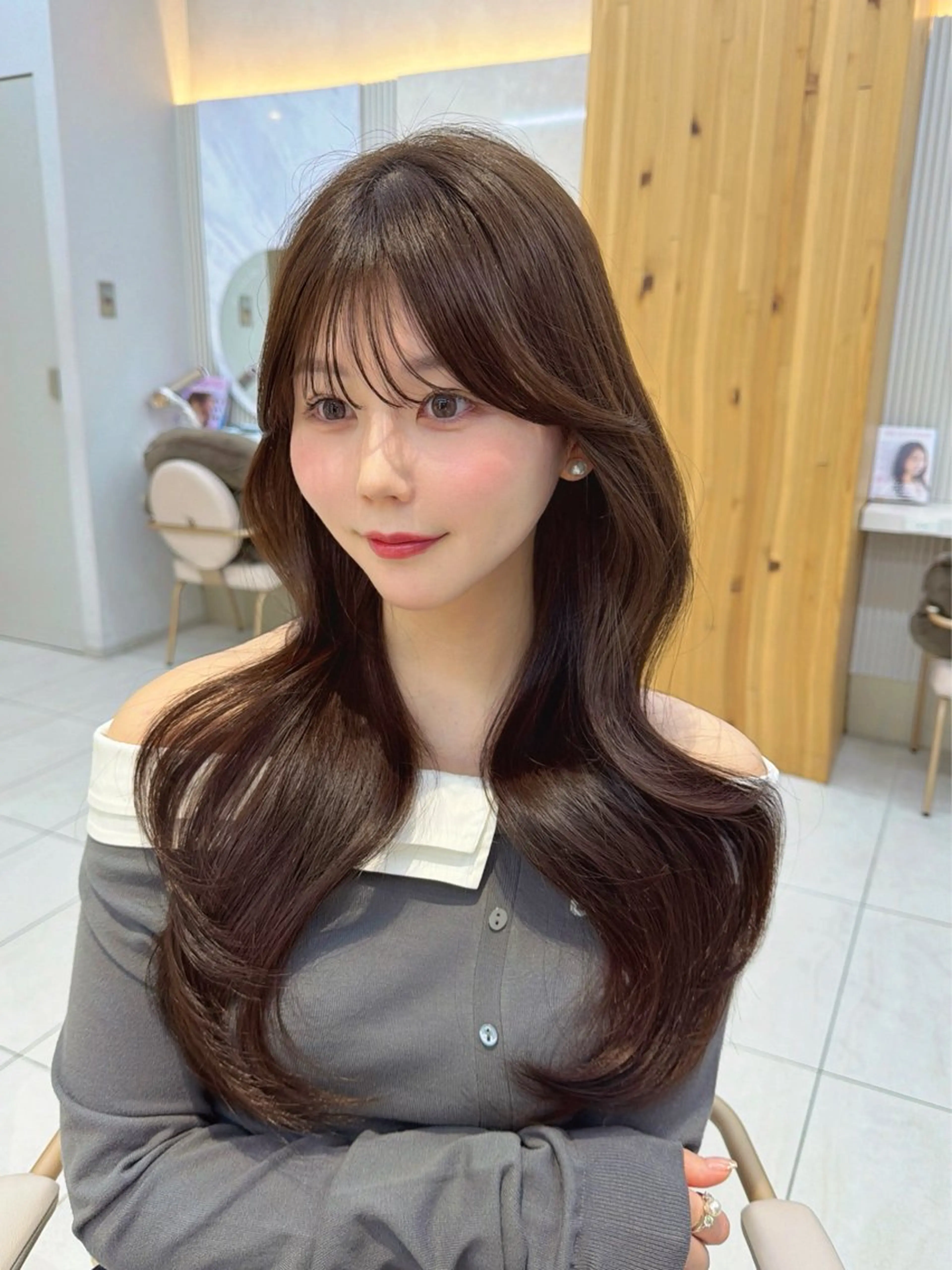 セミロング カット ヘアカラー トリートメント レイヤー/顔周り /韓国ヘア/TAKUのヘアスタイル