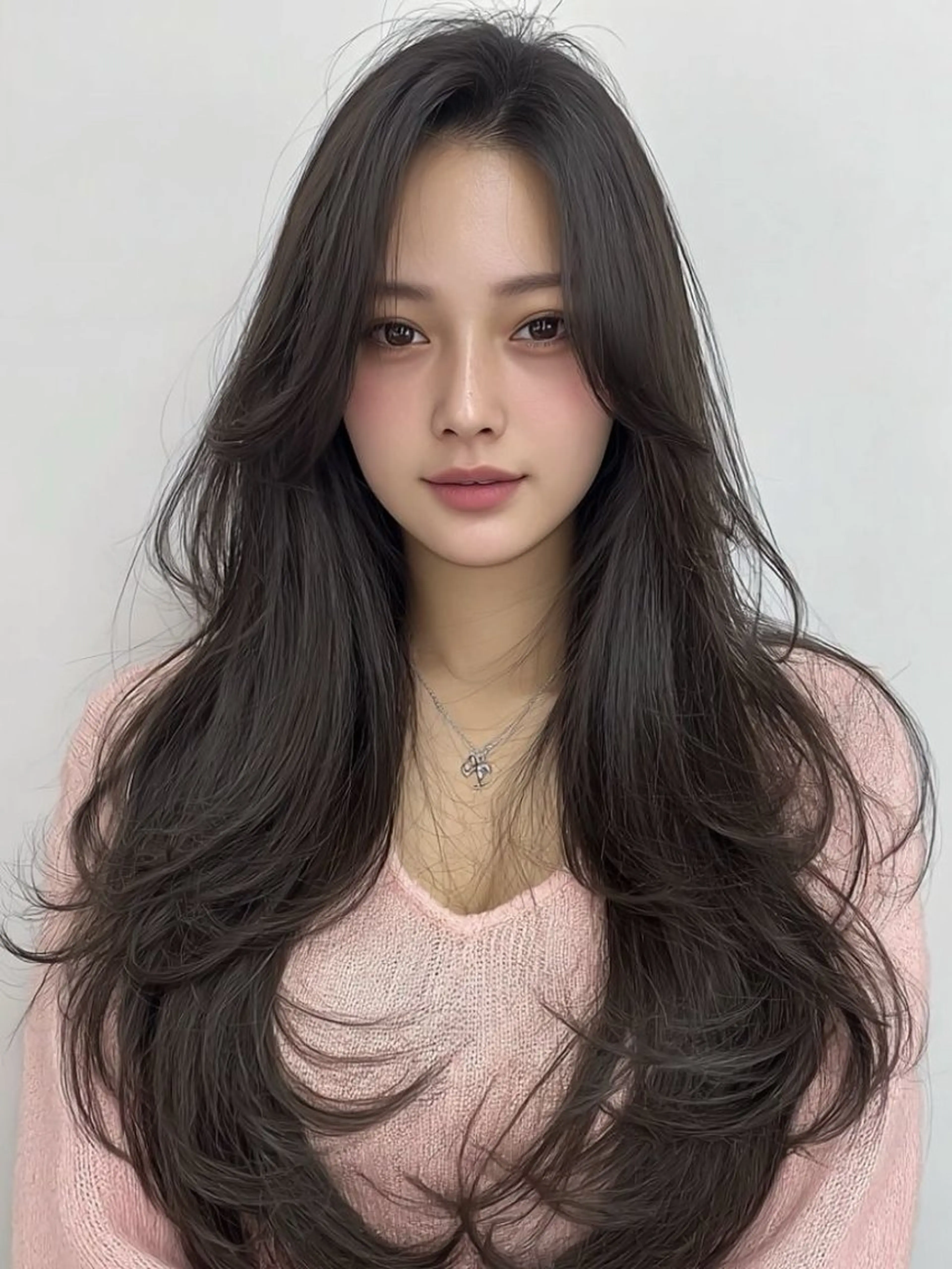 ロング カラー カット ヘアカラー トリートメント 🪡韓国レイヤー /髪質改善/菊池🪡のヘアスタイル