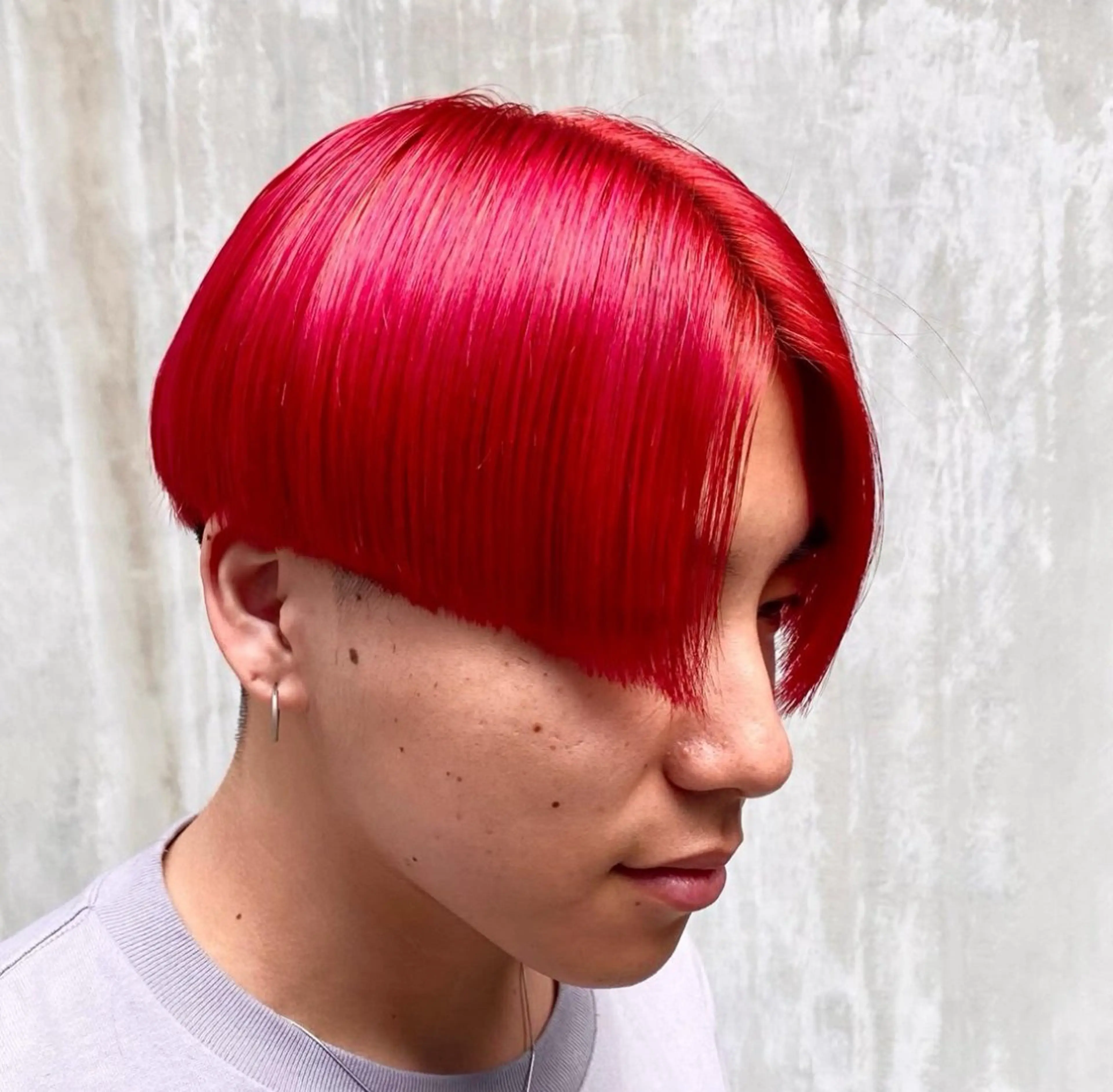 ショート カラー メンズ メンズブリーチ センターパート 刈り上げ ブリーチ レッドカラー カット ヘアカラー トリートメント 艶髪と透明感を ‼️/若林のヘアスタイル