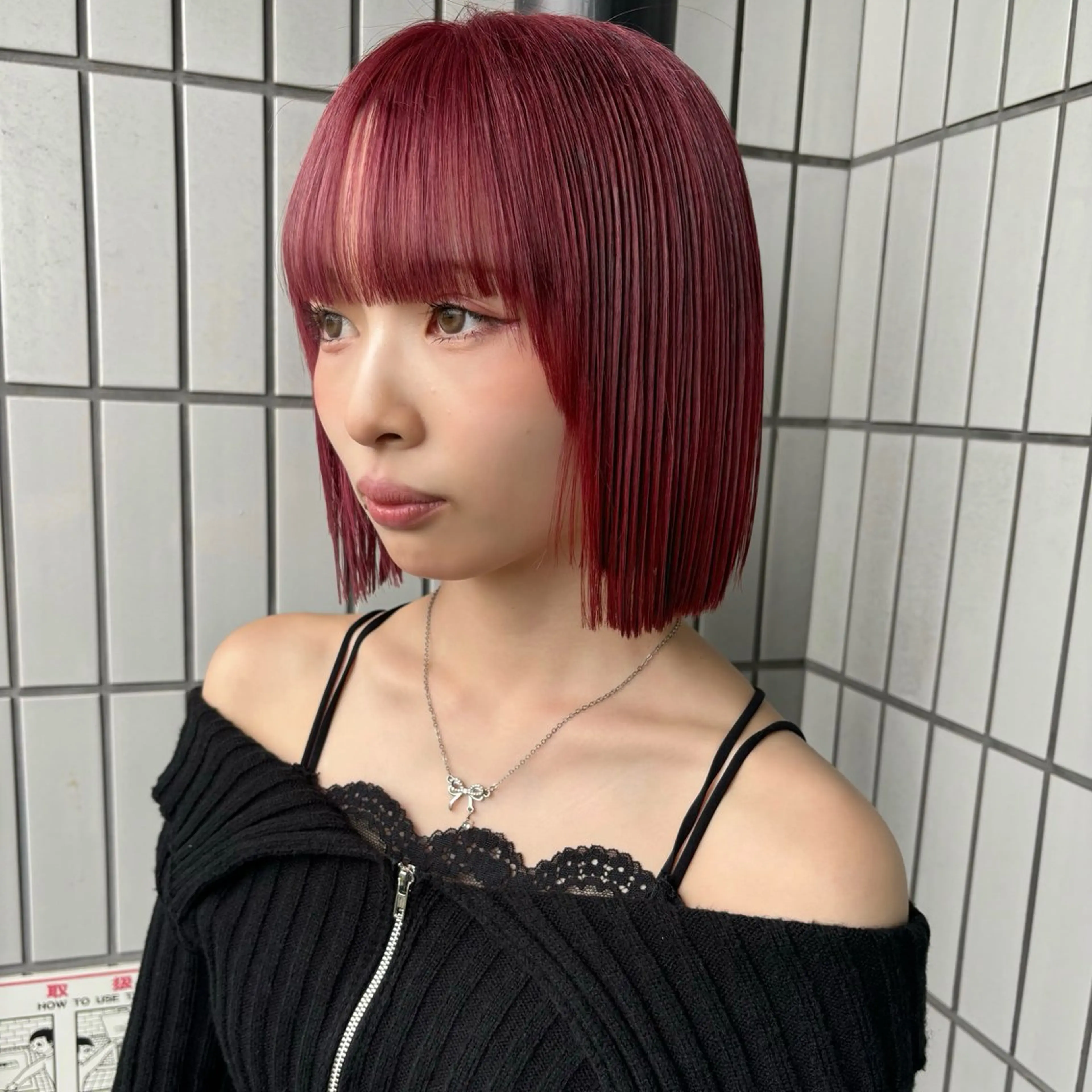 ミディアム カラー 切りっぱなしボブ ブラウンカラー ダブルカラー レッドカラー ボブ トリートメント ヘッドスパ 暖色カラー🍒 ケアブリーチ/akiのヘアスタイル