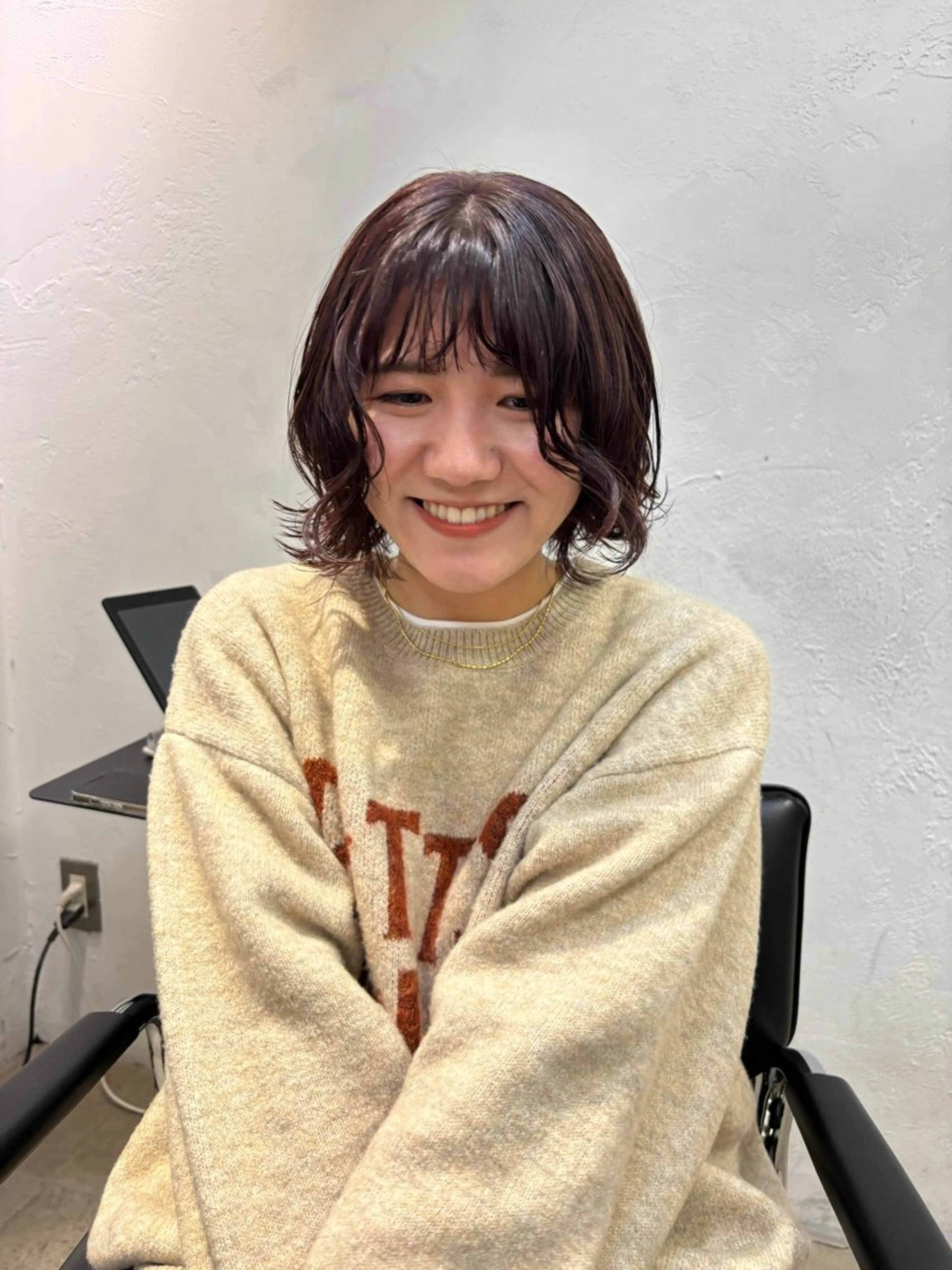 ショート カット パーマ トリートメント 盛れる透明感カラー・ momokaのヘアスタイル