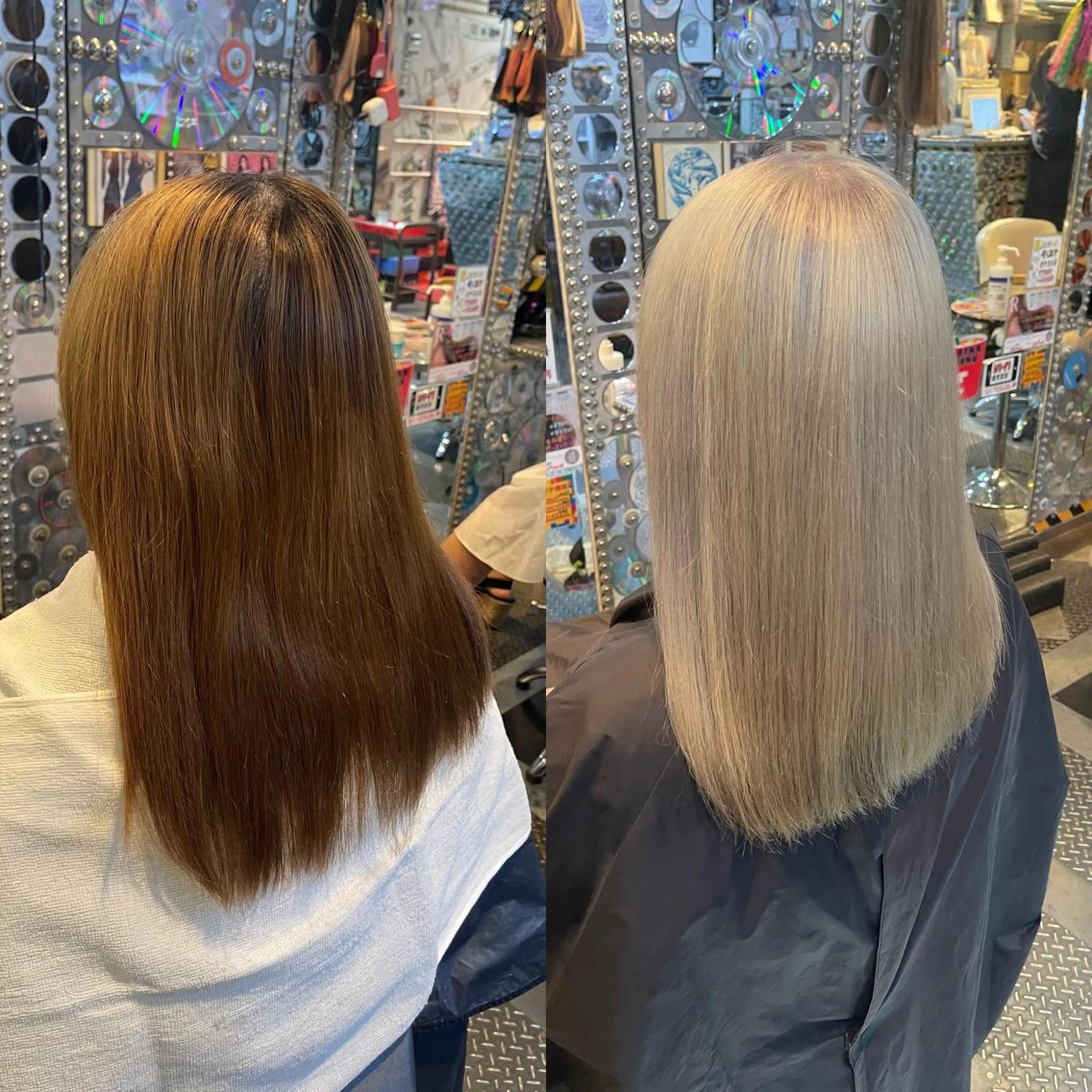 セミロング カラー ヘアアレンジ ブリーチ ケアブリーチ ハイトーンカラー 🌈派手髪エクステ ブレイズ🌈ひろとのヘアスタイル