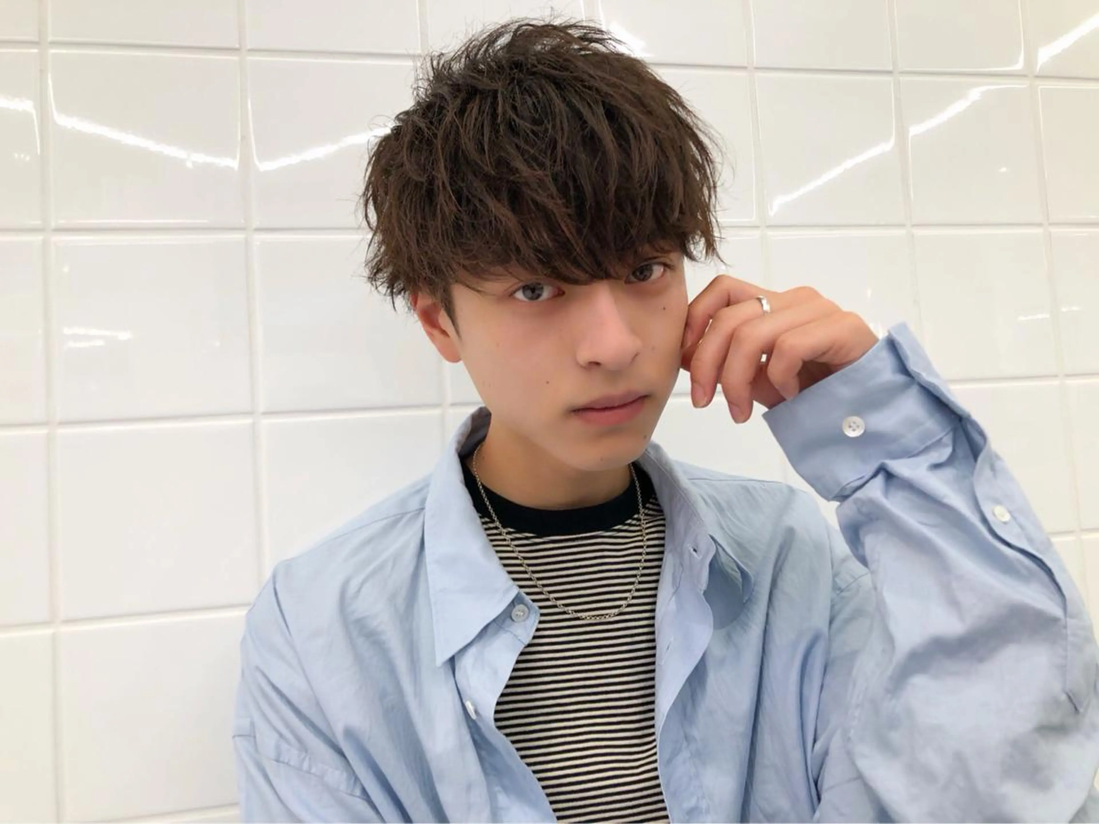ショート カラー ヘアアレンジ メンズ ヘアカラー トリートメント ヘッドスパ ヘアセット ✨【公式】渋谷メンズ サロン BLUCK✨のヘアスタイル