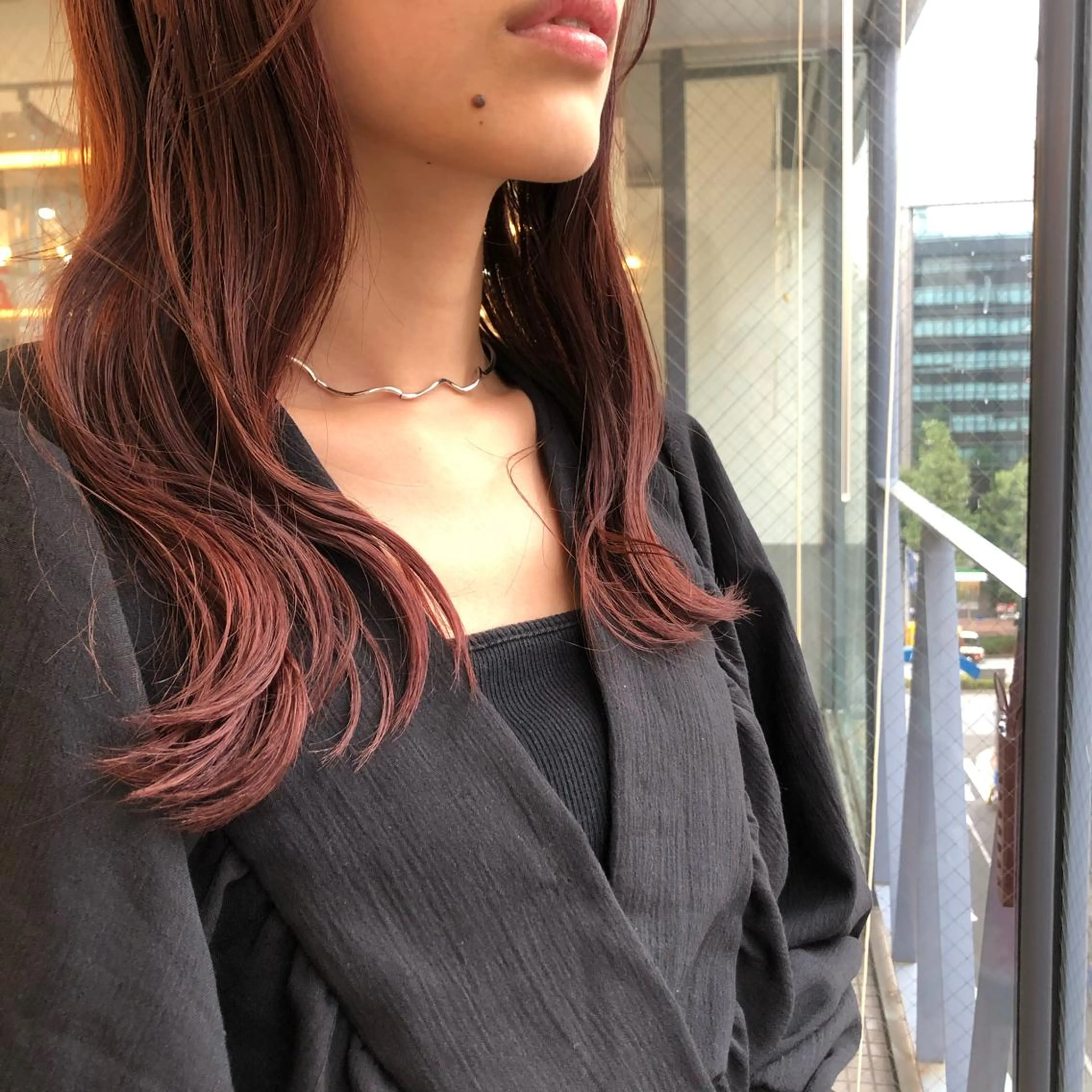 ロング カラー レッドカラー レイヤーカット/ 火ノ見🪡のヘアスタイル