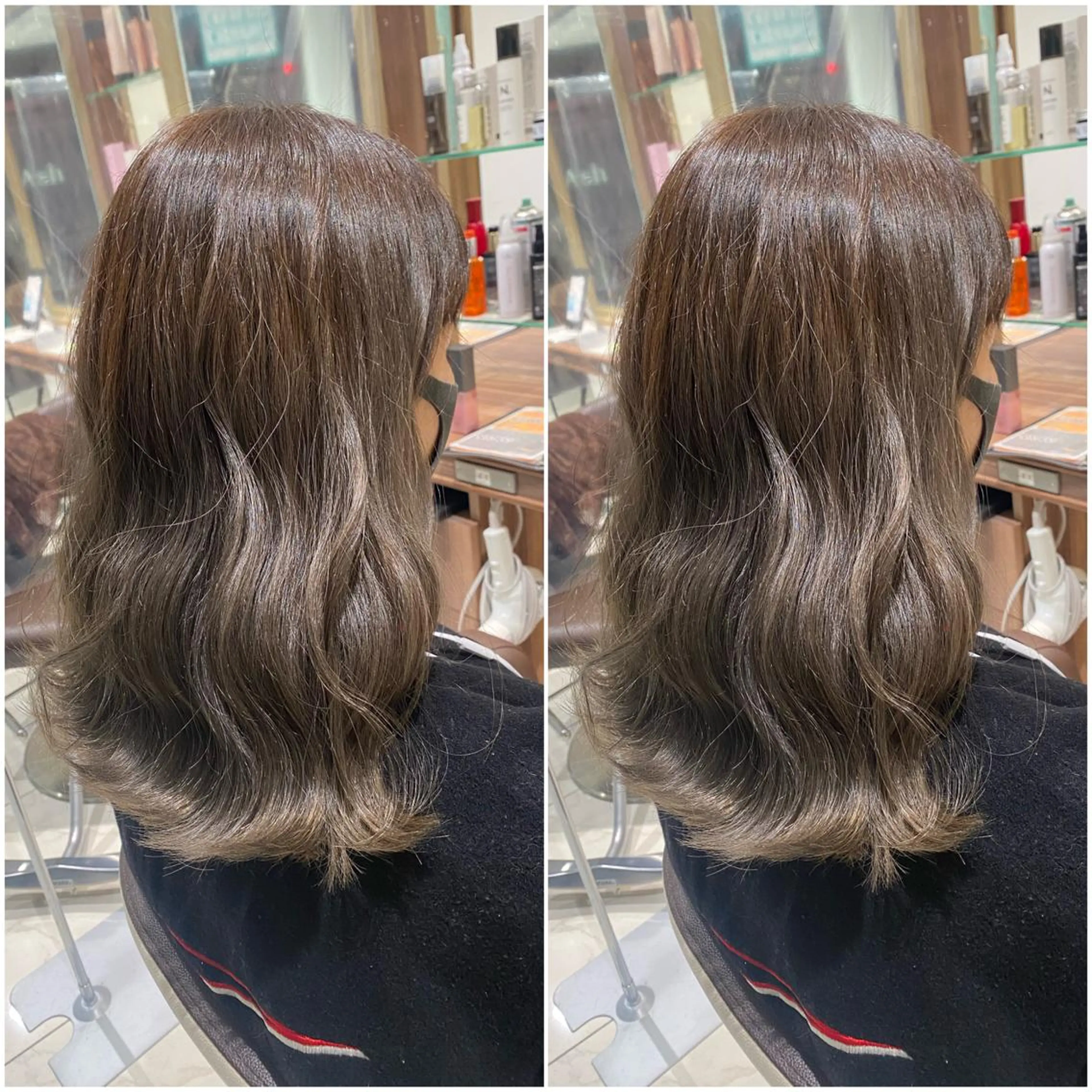 セミロング カラー 全席個室　暖色カラー Zina松園優香🌸のヘアスタイル