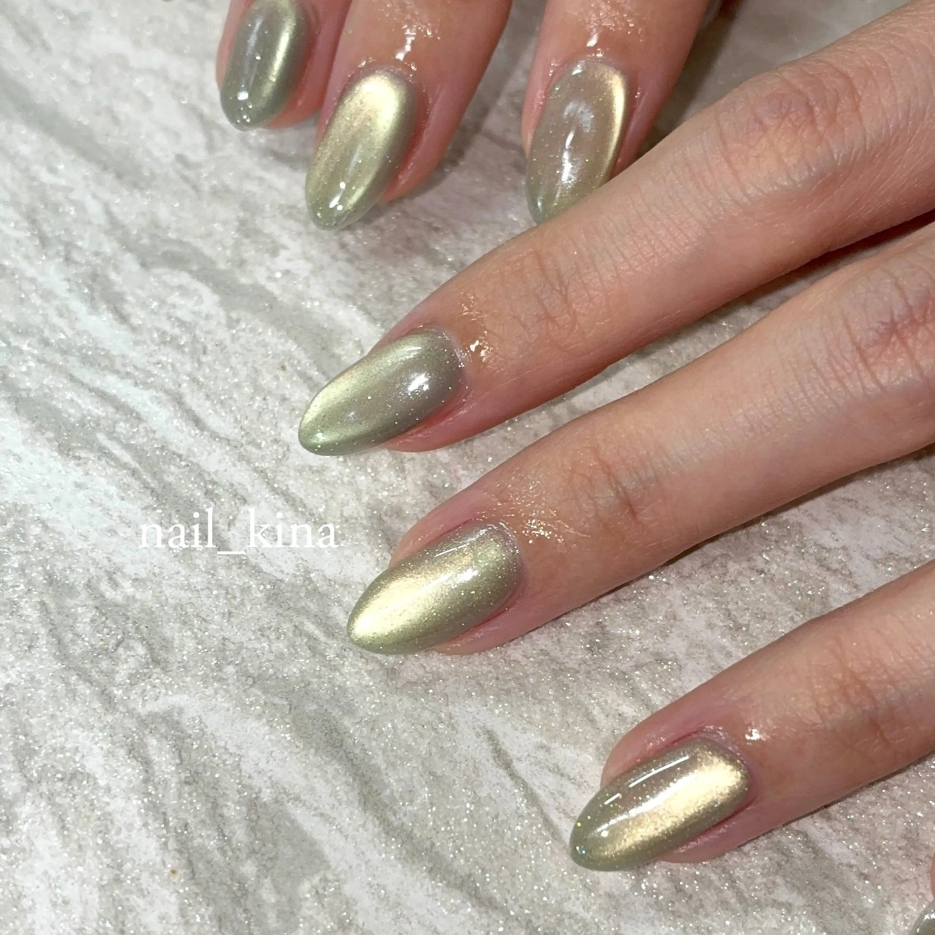 ネイル フレンチネイル ジェルネイル レース マグネットネイル パラジェル ハンドネイル nail_ kinaのネイルデザイン