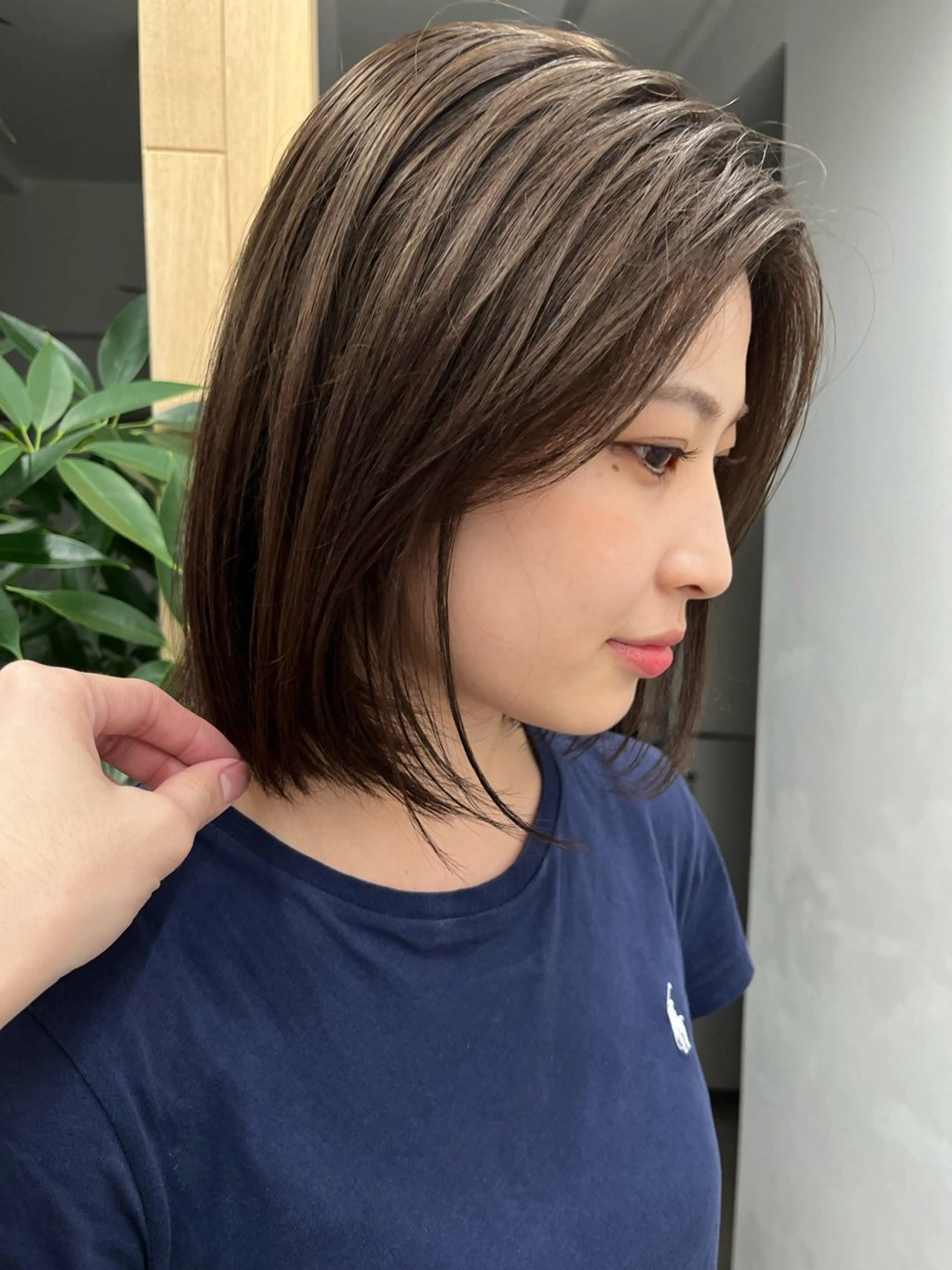 ミディアム カラー ブリーチなしWカラー /赤み消し/トモキのヘアスタイル