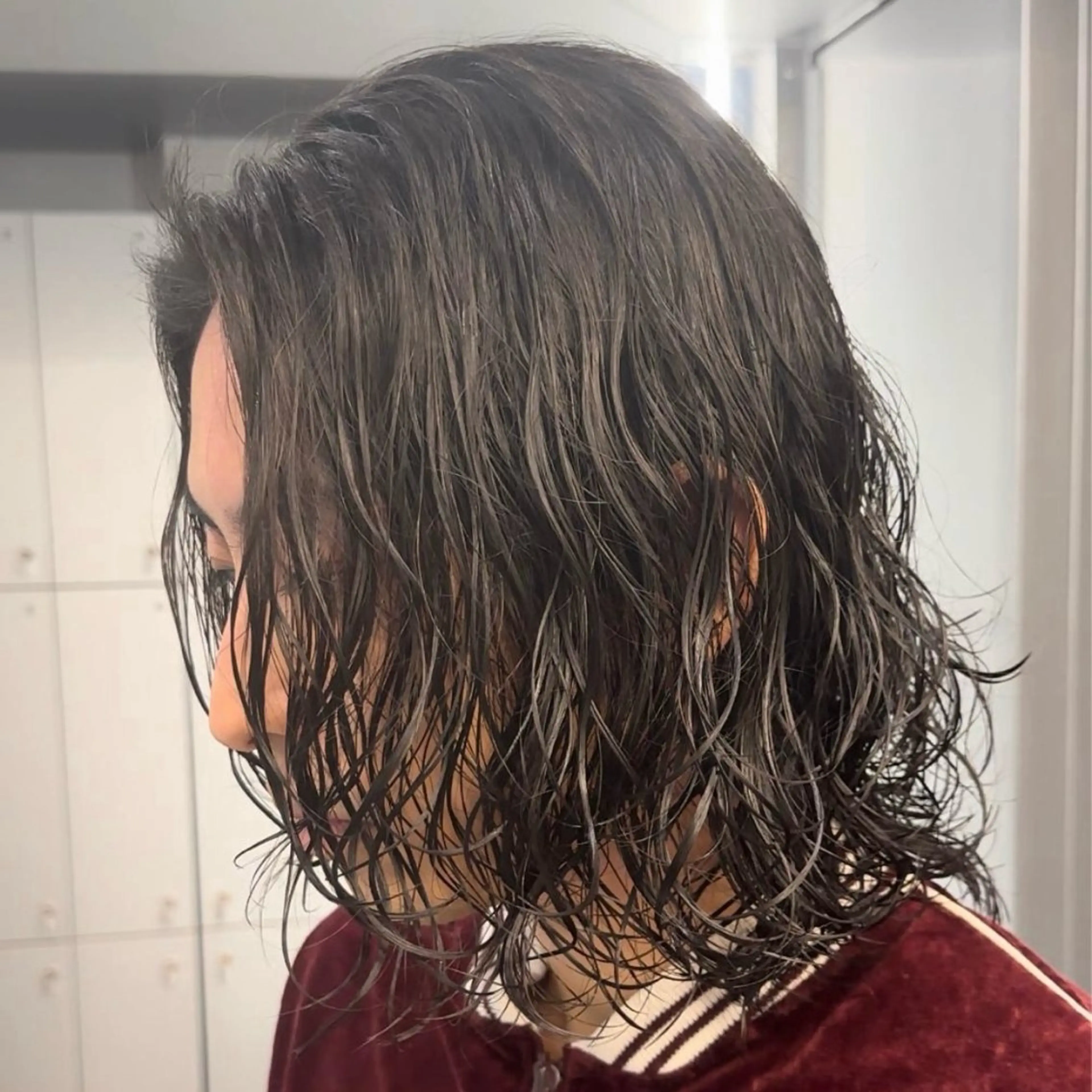 ロング パーマ ヘアアレンジ メンズ カット パーマ fifth 石川 凪のヘアスタイル