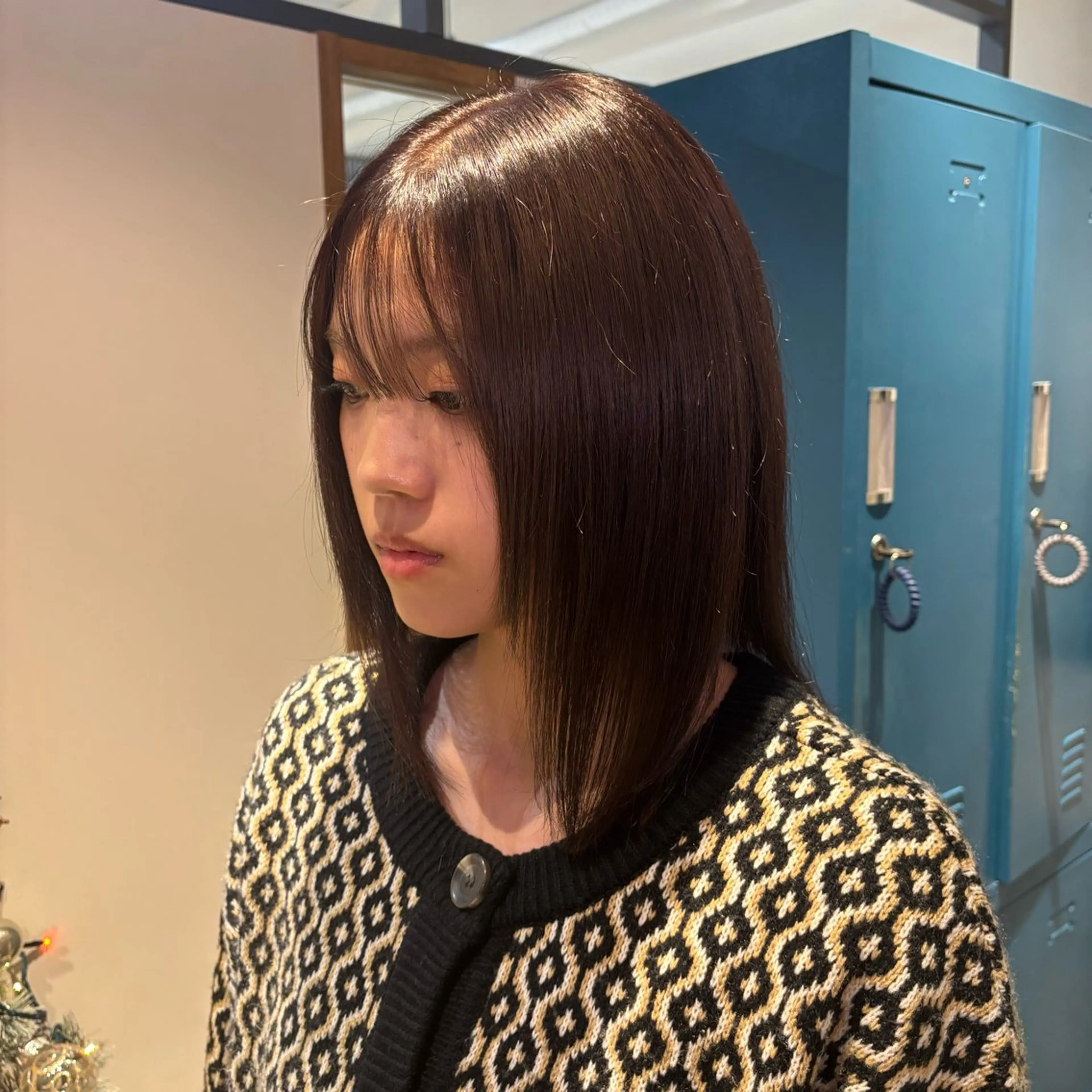 ミディアム カラー ブラウンカラー トリートメント 田村 愛彩のヘアスタイル