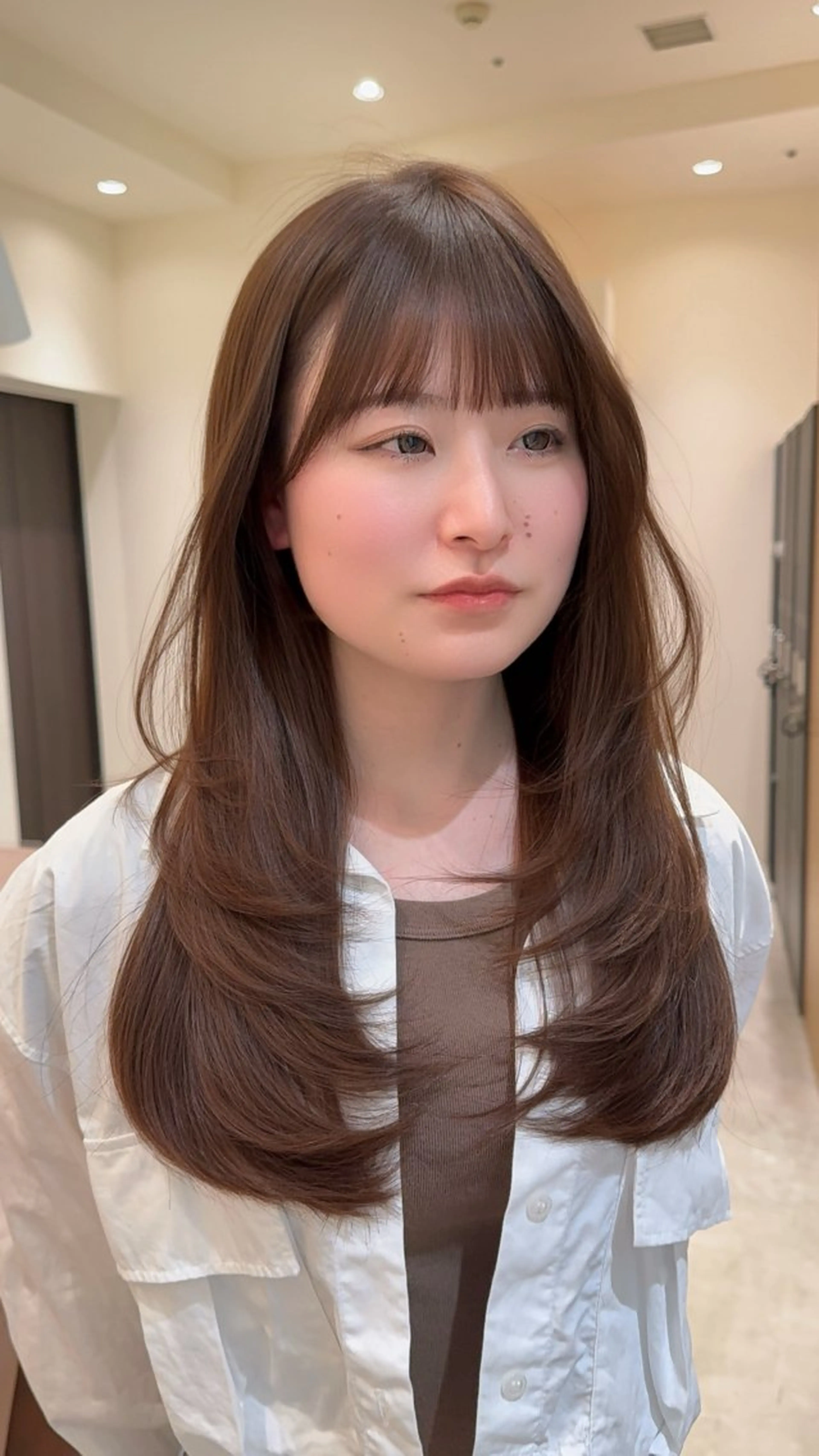 セミロング カット ヘアカラー fitするカット♡ 暖色/ふうか◠‿◠のヘアスタイル