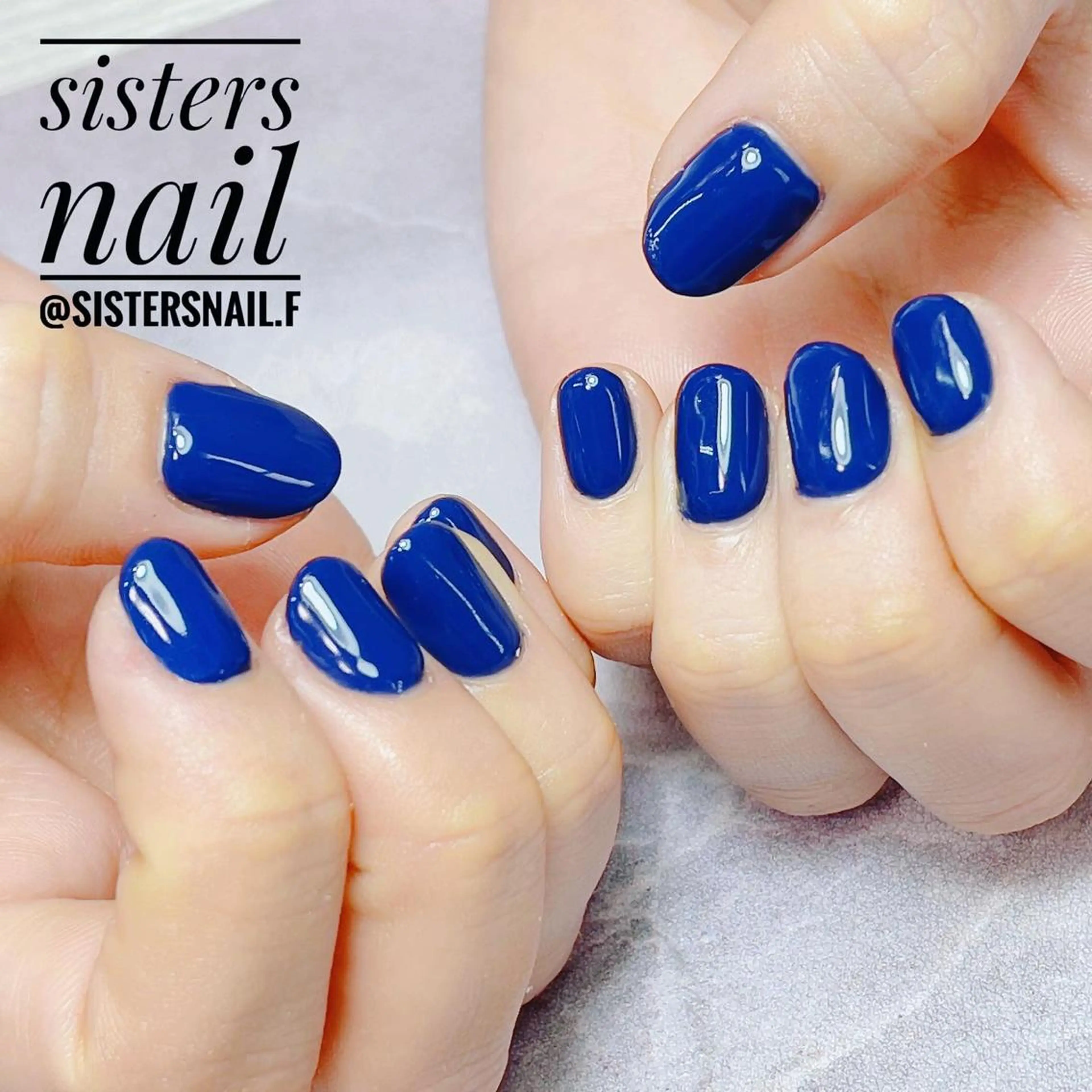 ネイル アートネイル ブルー 成人式 ネイビー オフィスネイル sisters nail.fのネイルデザイン