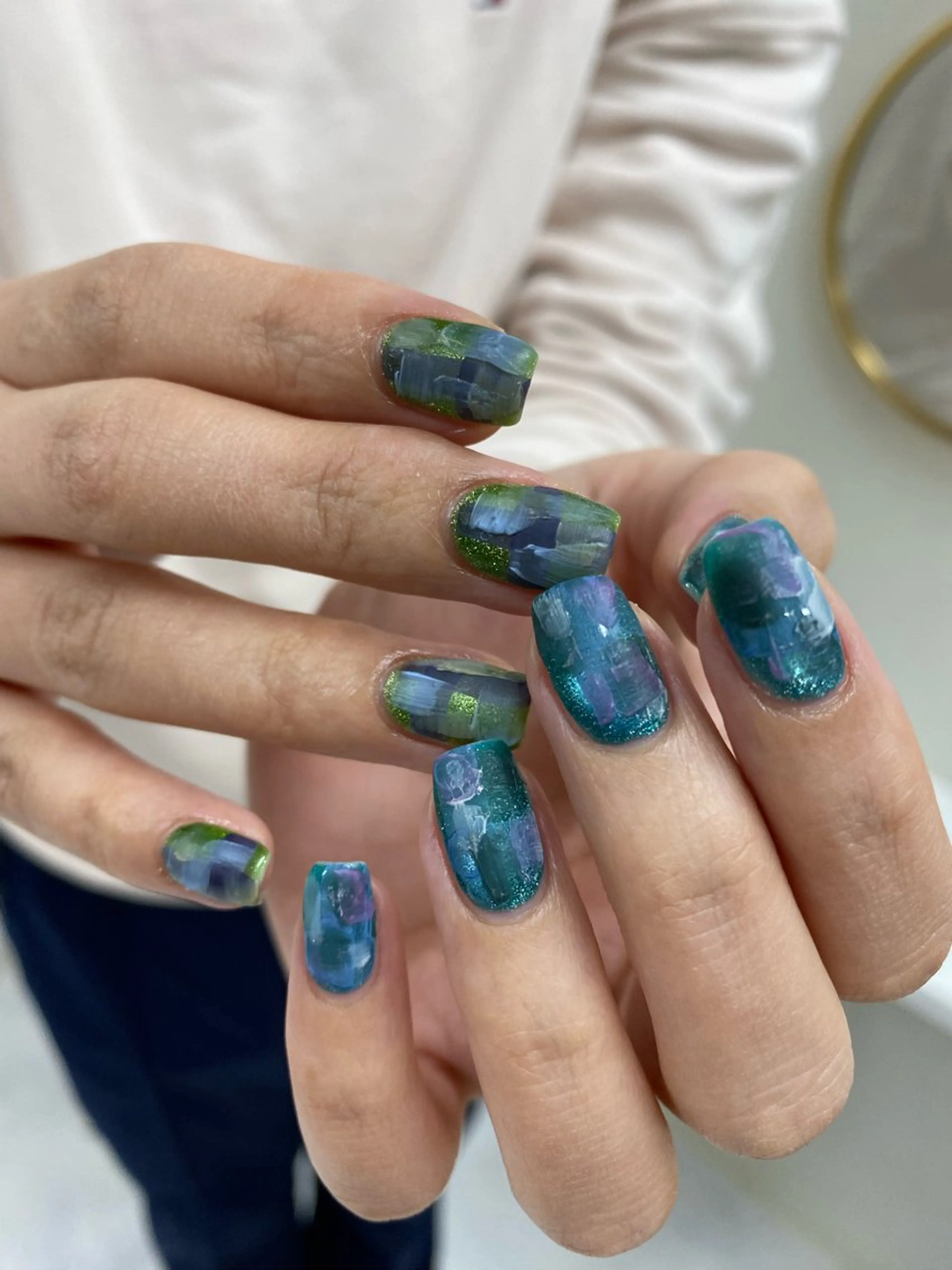 ネイル ジェルネイル マグネットネイル 持ち込み ニュアンスネイル ワンカラーネイル ハンドネイル 草加ニュアンスネイル 🌚hersのネイルデザイン