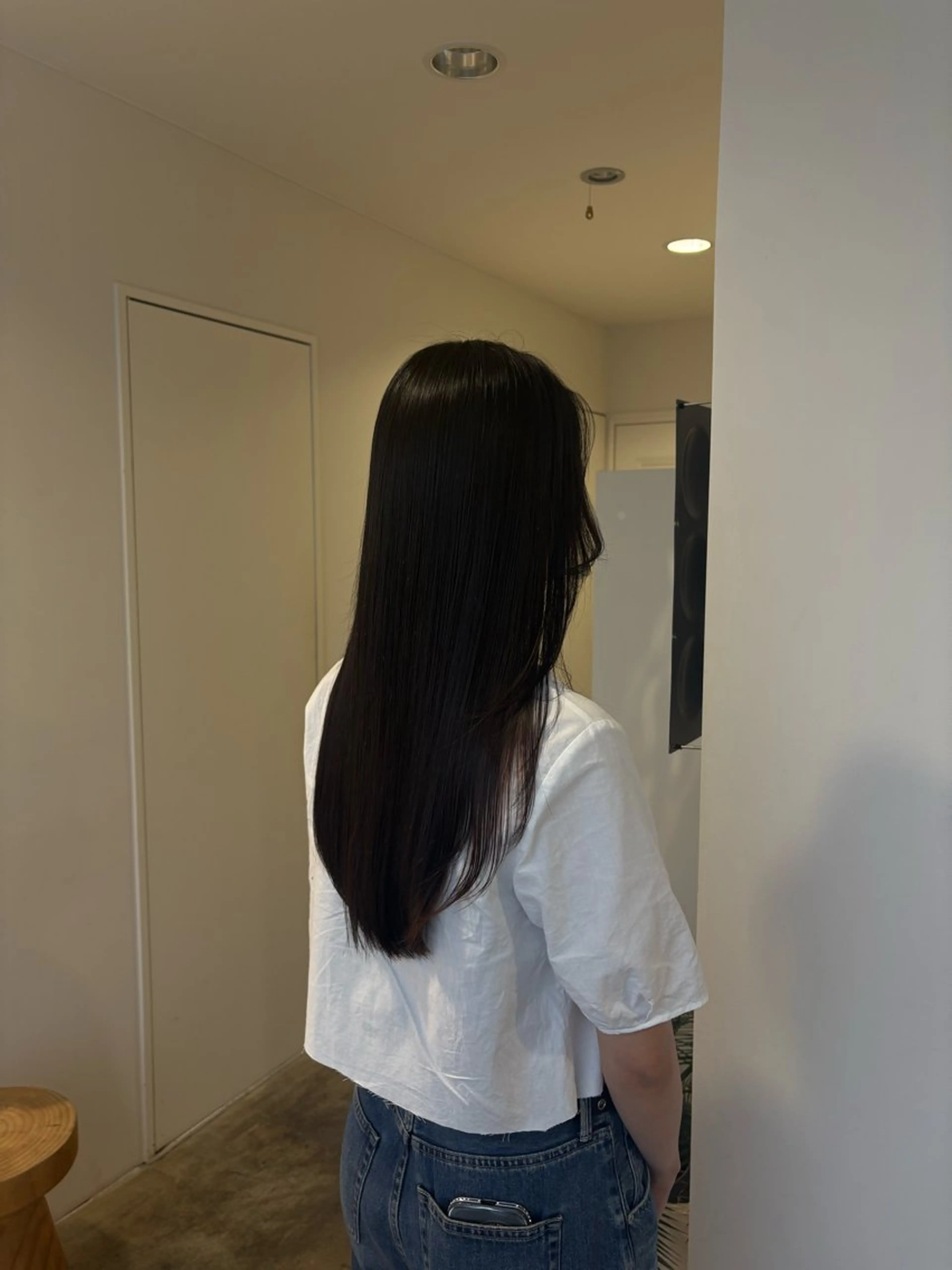 ロング 髪質改善 カット 縮毛矯正 髪質改善/レイヤー/ 大阪/ヨシノヒメカのヘアスタイル